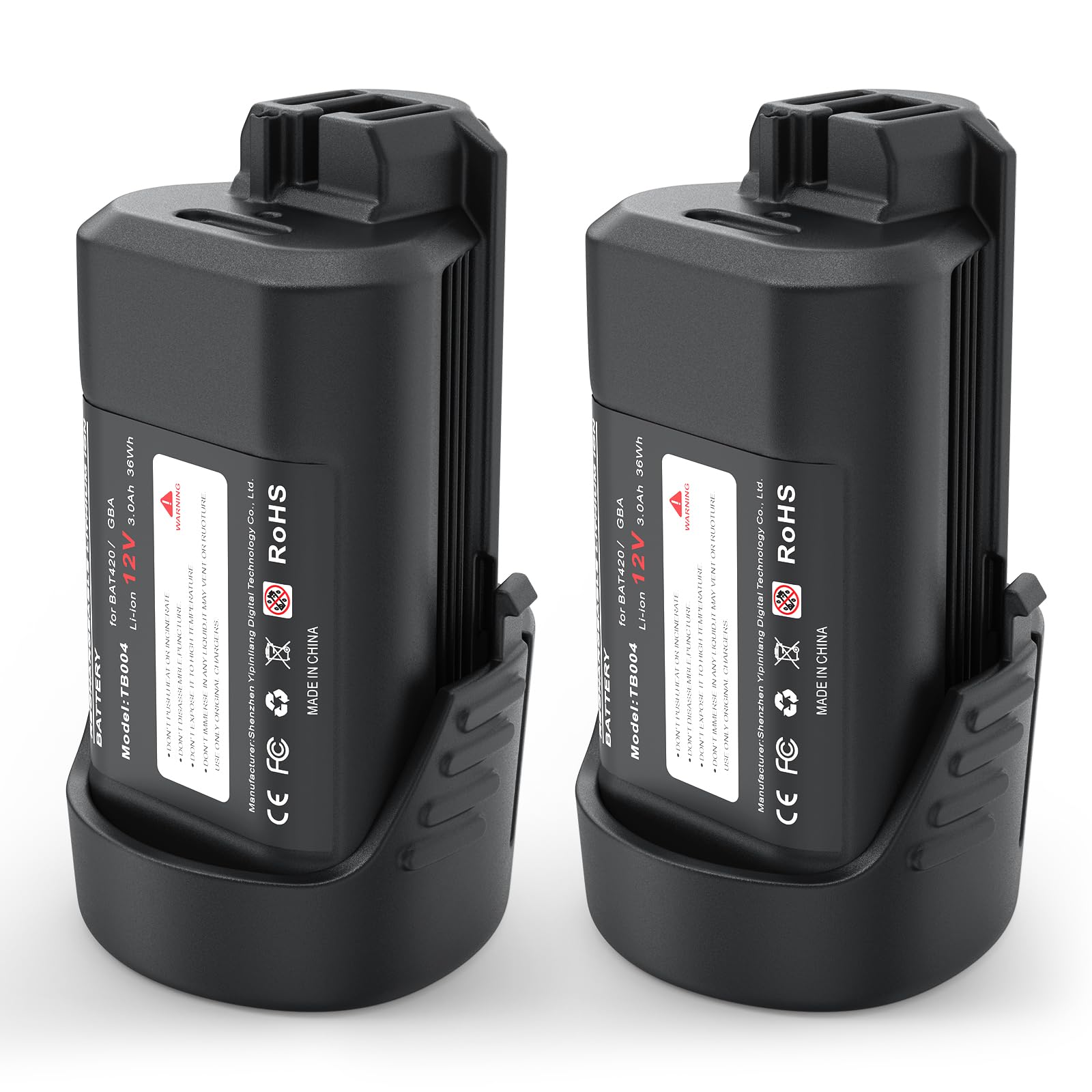 Htongd Batteria Ricambio Bosch 12V 3.0Ah Li-ion, 2 pz