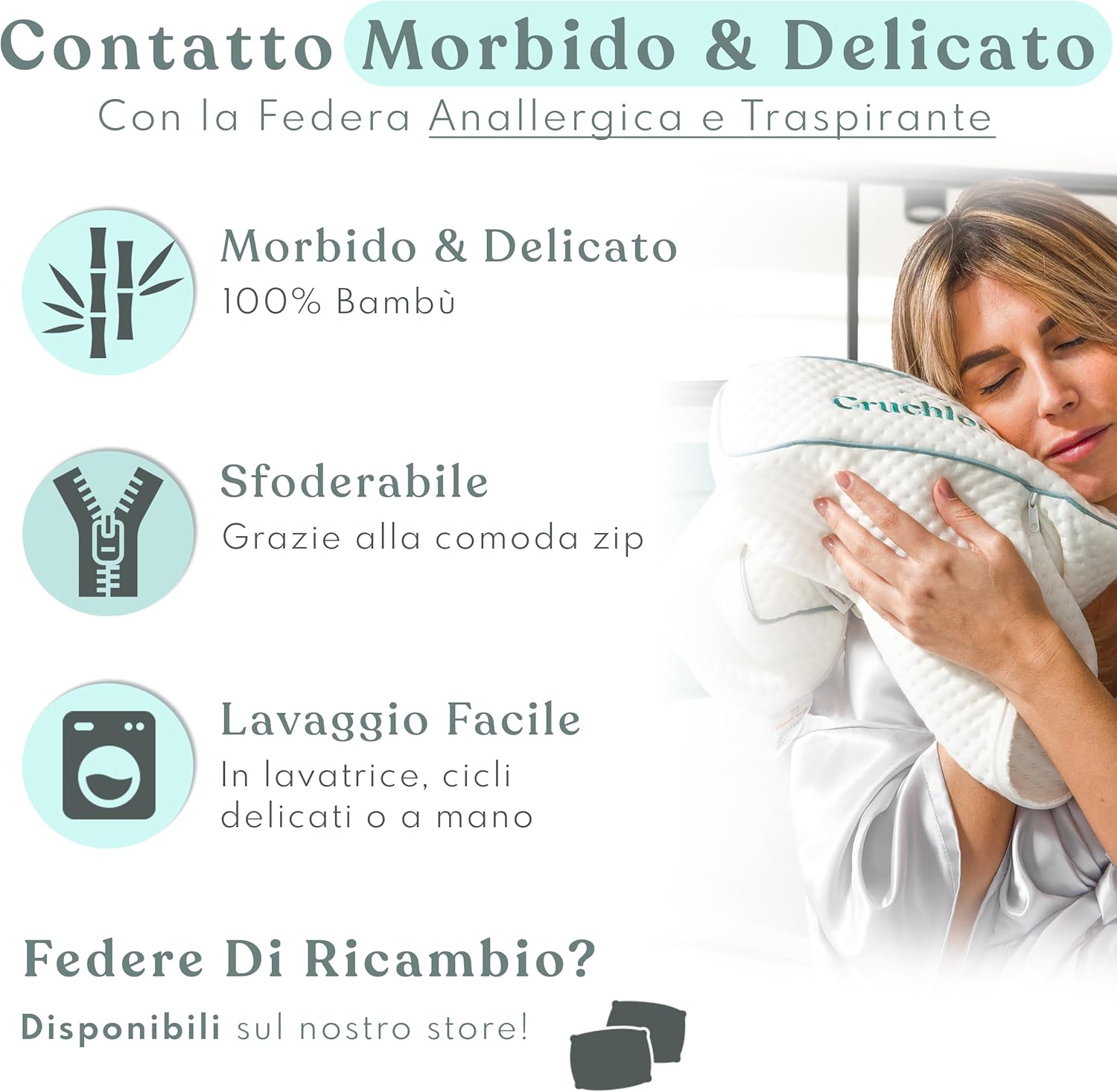 Cuscino Cervicale Memory Foam Ortopedico 70x35 - immagine 5