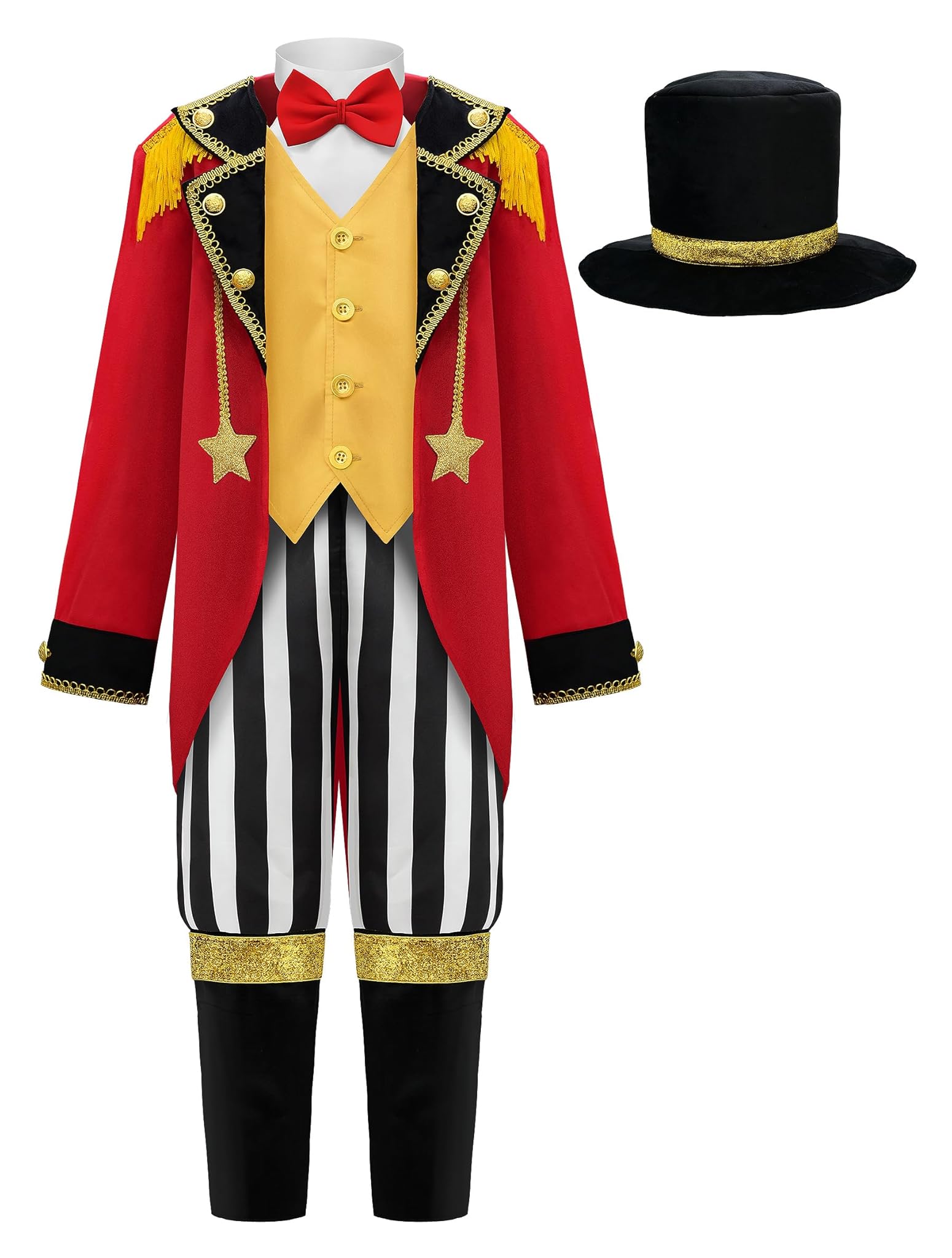 ReliBeauty Costume Domatore Circo Bambino Domatore di Leoni Costume con Cappello