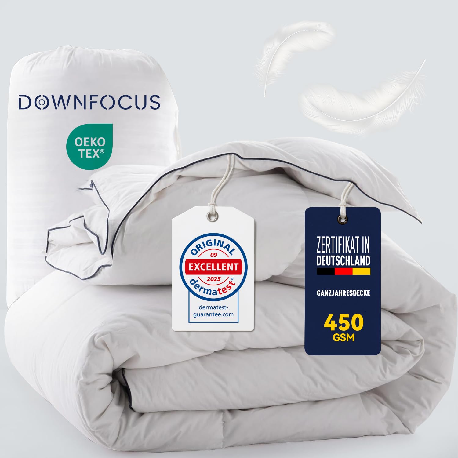 Comfort - Piumone 200x200 cm in Lana e Piume, Bianco