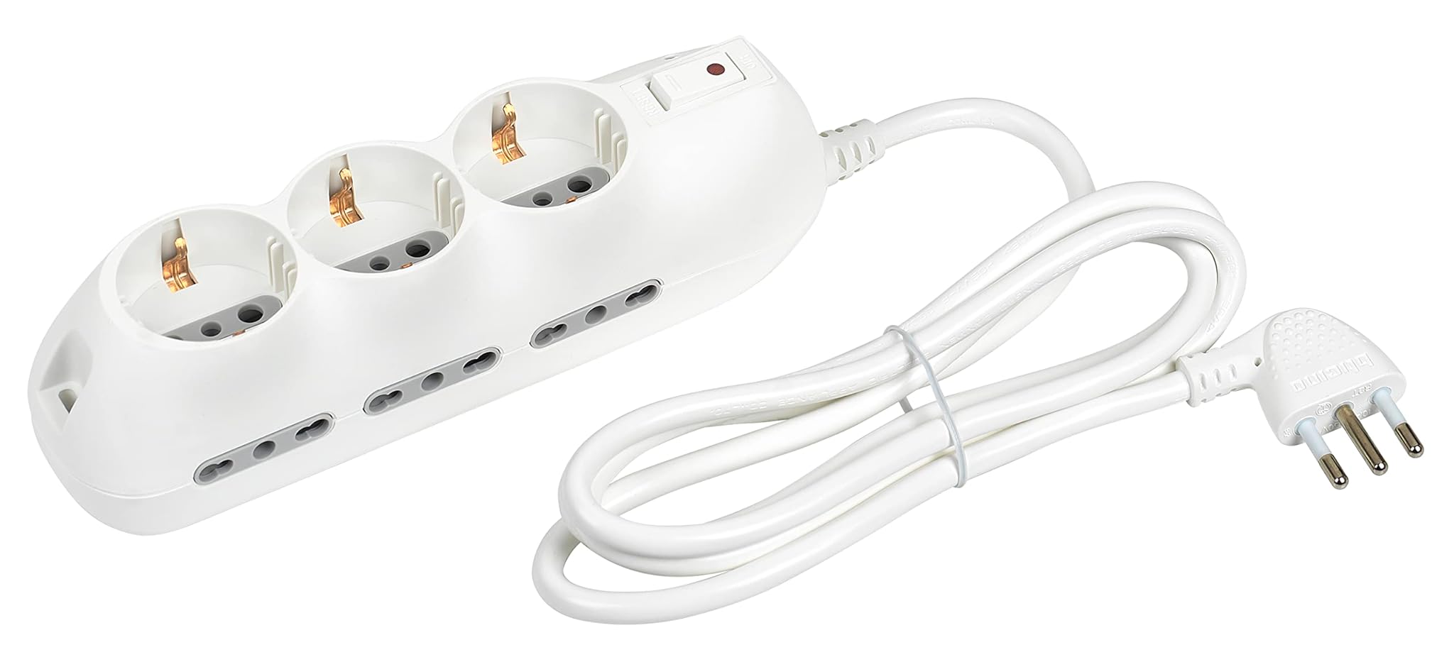 Bticino Ciabatta Multipresa 9 Posti con Salvafulmine, Bianco