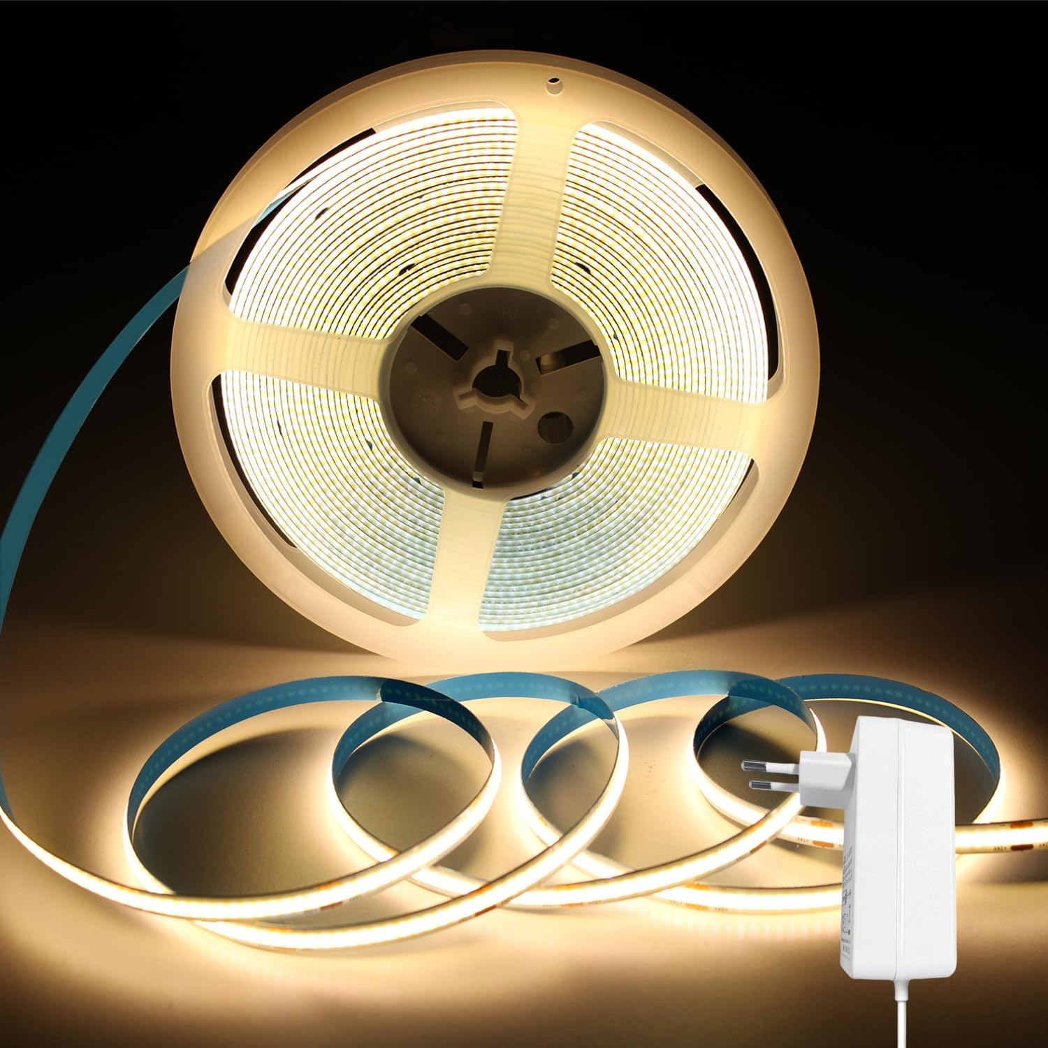 Striscia LED COB 10 Metri Bianco Caldo 24V