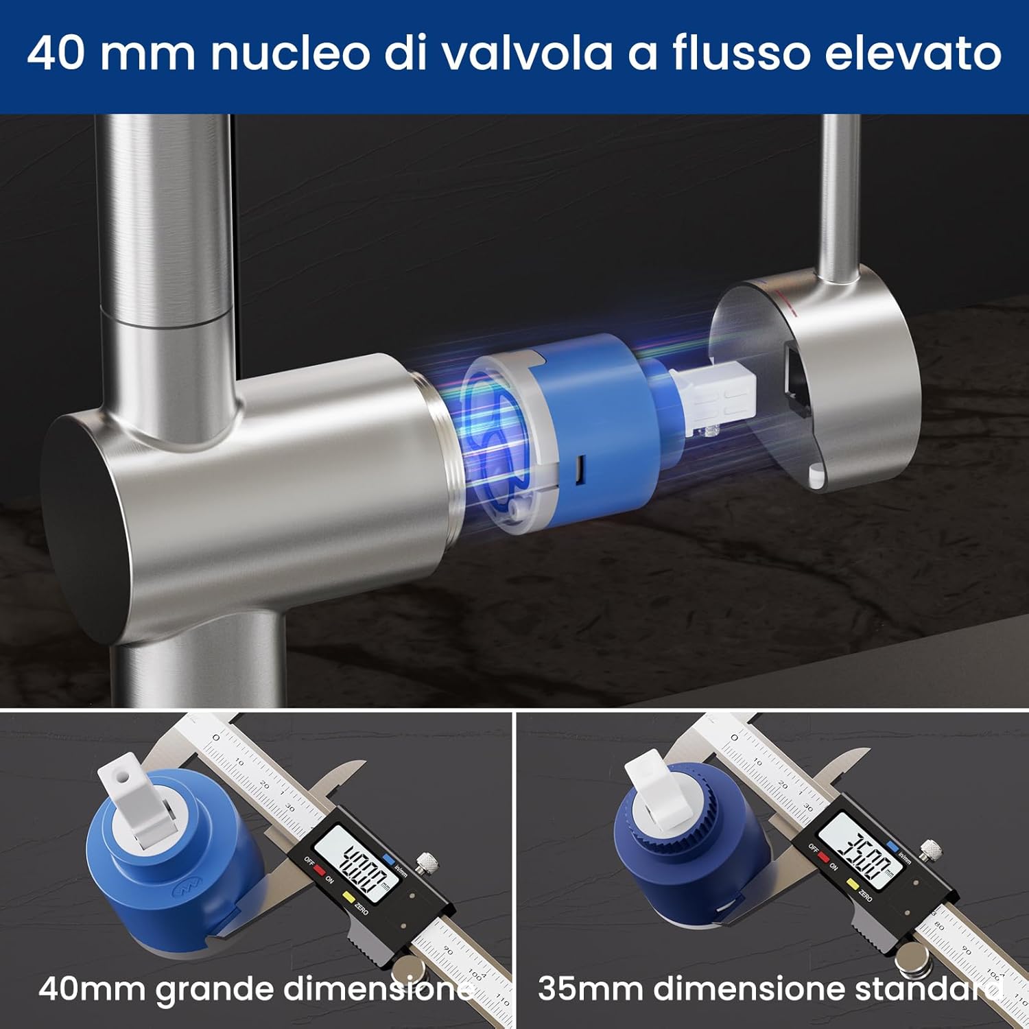 Cecipa Rubinetto Lavello Cucina Miscelatore Estraibile - immagine 6