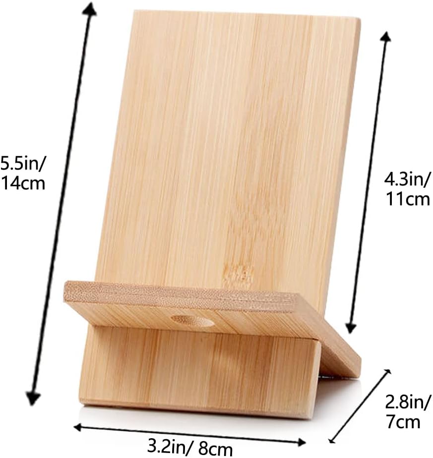 Supporto Telefono in Bambù con Foro di Ricarica - immagine 6