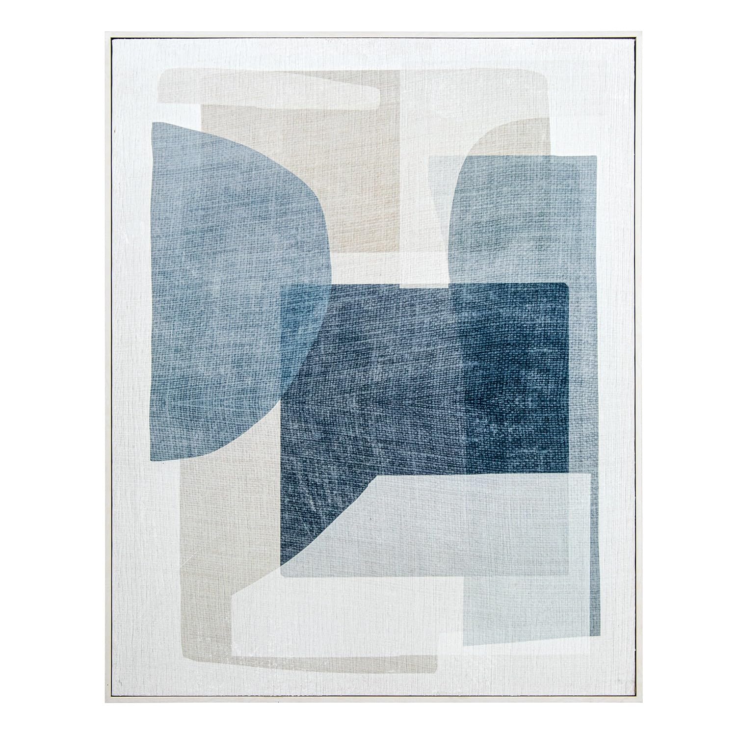 DRW Quadro astratto stile tela stampato con cornice in tonalità blu 80x4x100 cm