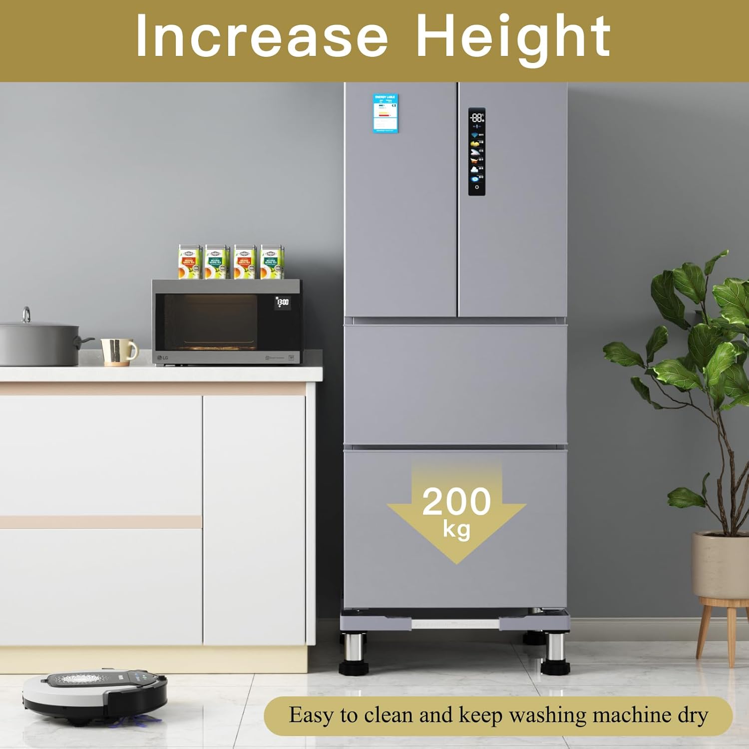 DEWEL Base Regolabile per Lavatrice e Frigorifero - immagine 6