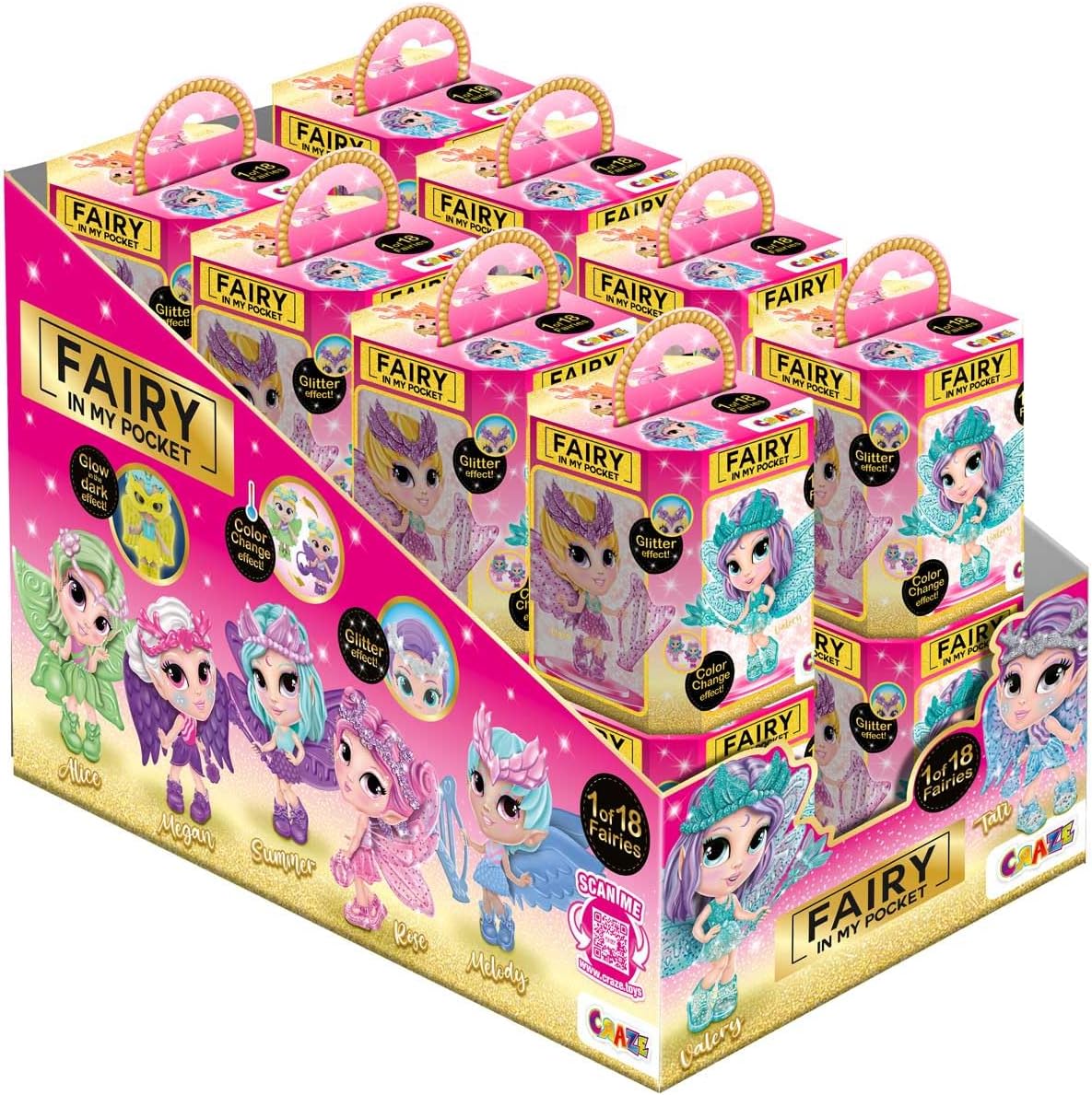 CRAZE Fairy In My Pocket - Set 16 Bambole con Ali - immagine 1