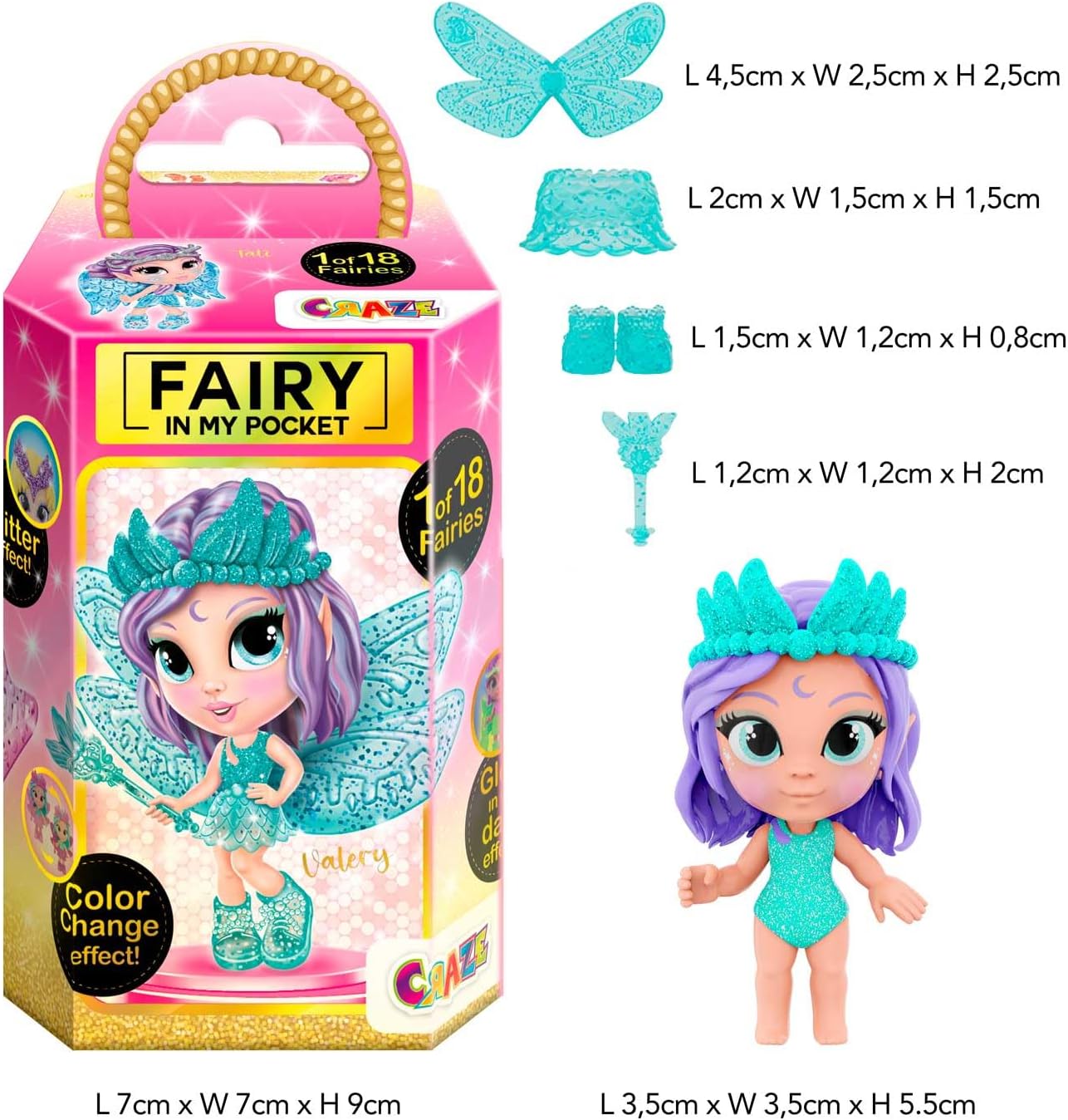 CRAZE Fairy In My Pocket - Set 16 Bambole con Ali - immagine 4