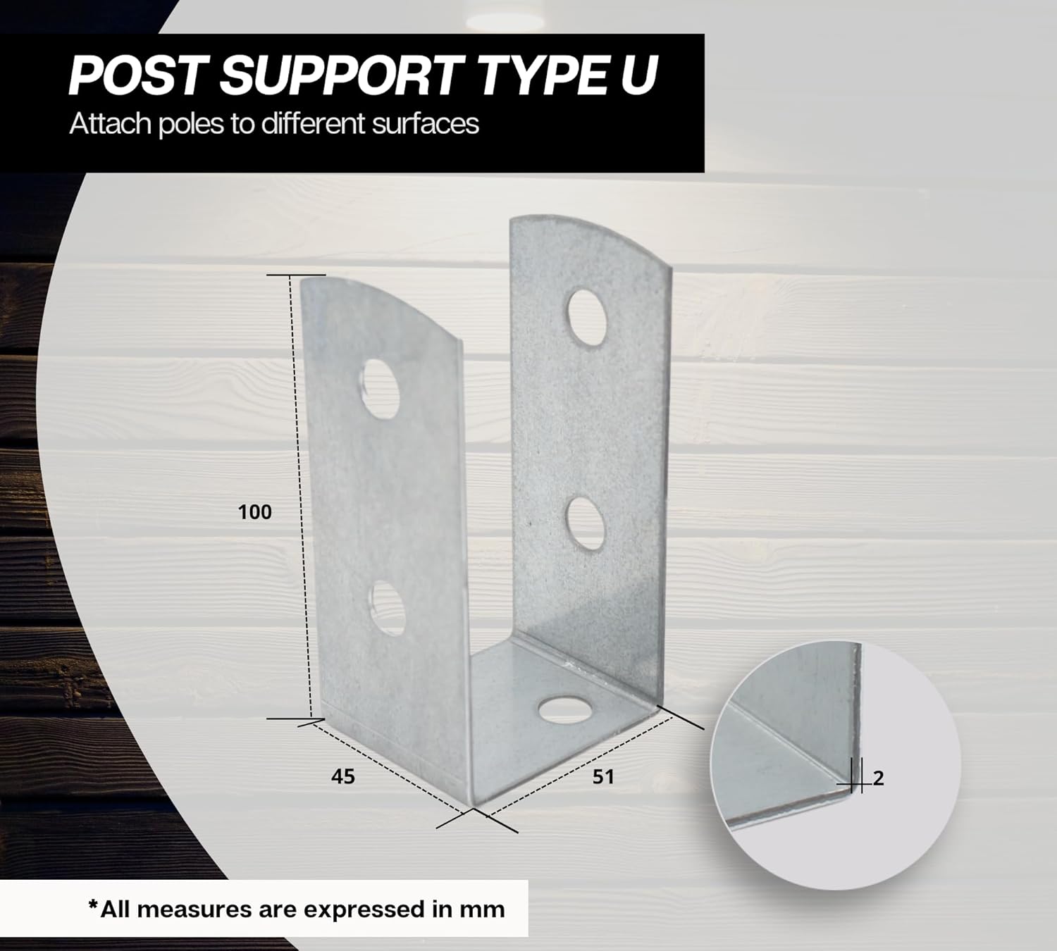 Doja Barcelona - Supporto a U per Pali 8 Pezzi - immagine 5
