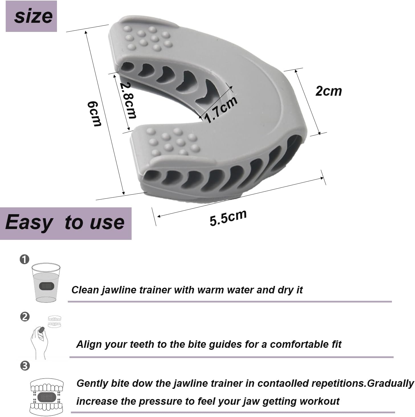 Lifeicomall Attrezzo Esercizi Mascellari - Confezione 3 - immagine 6