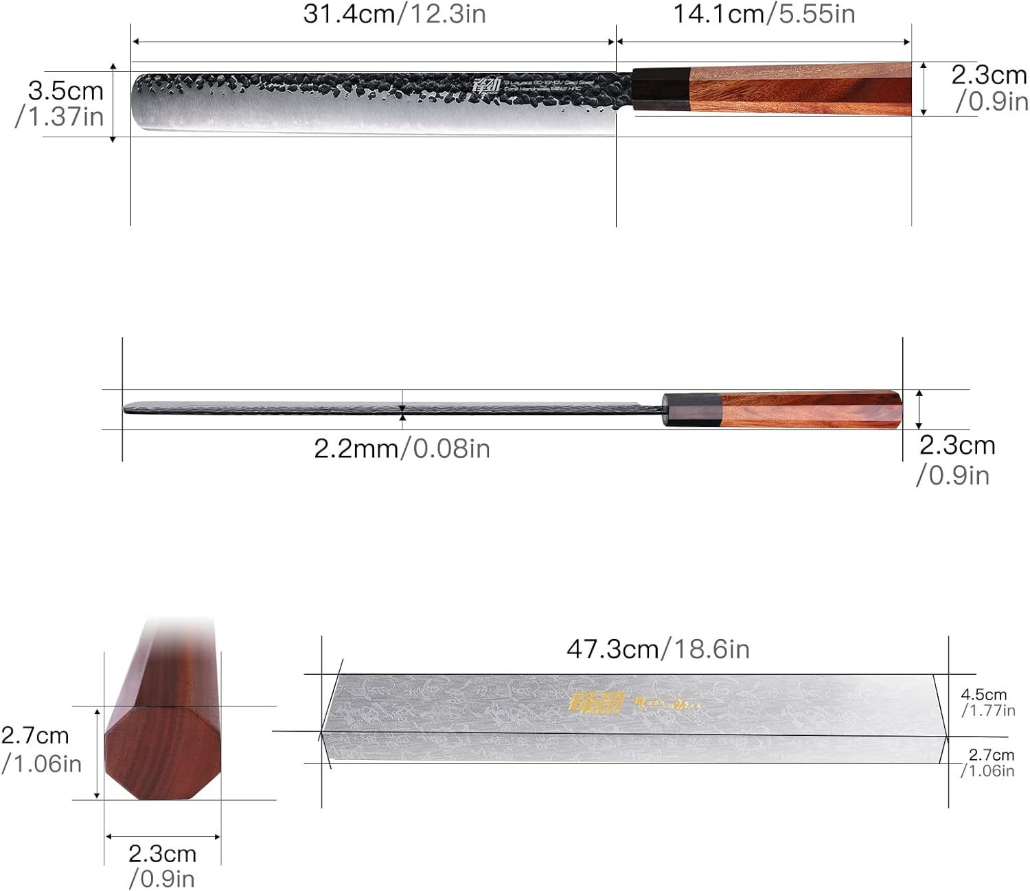 Findking Serie Dynasty - Coltello per Prosciutto 31cm - immagine 4