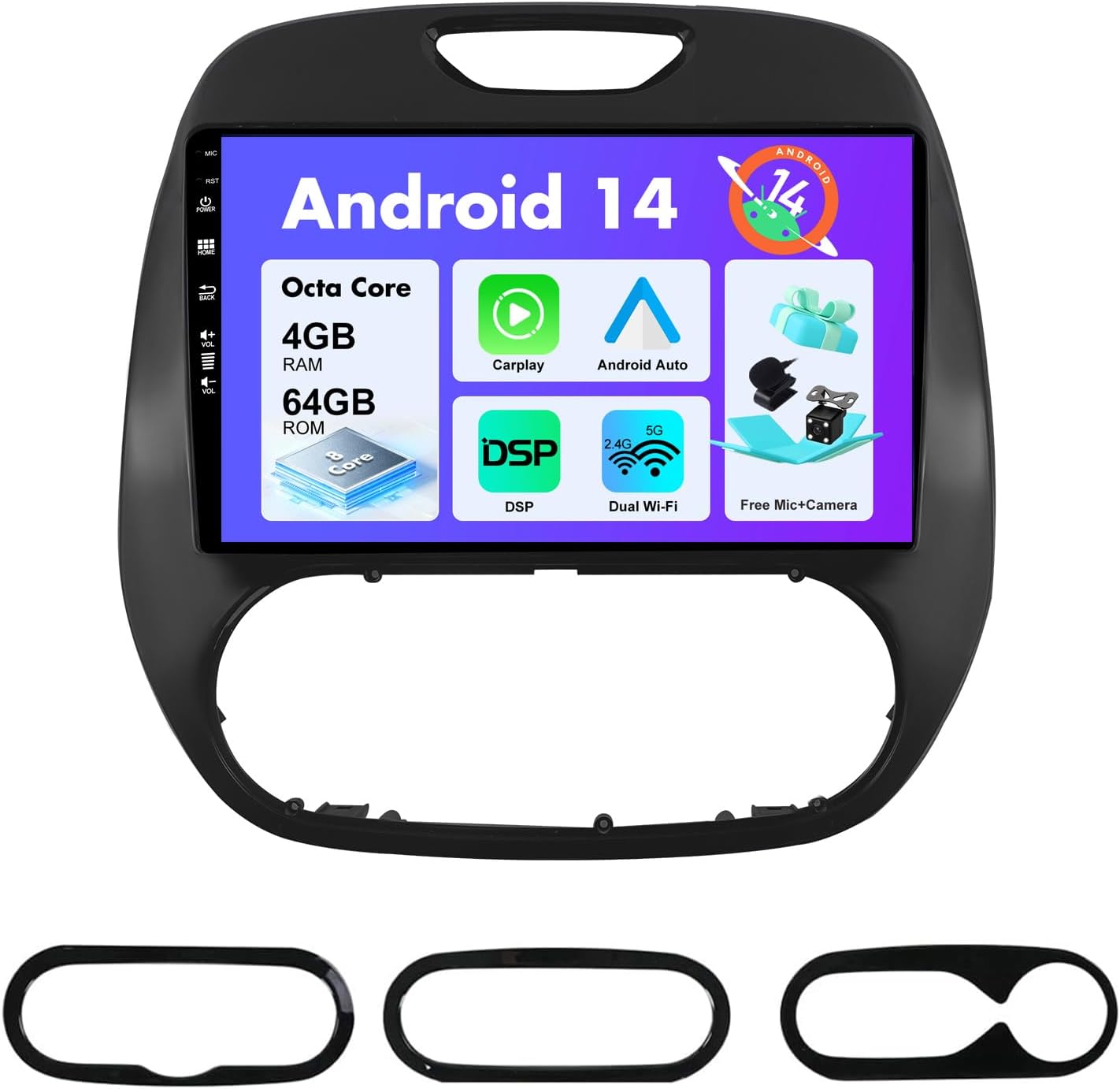 SXAUTO Android 14 Autoradio IPS per Renault Kaptur 2014-2019 - immagine 1