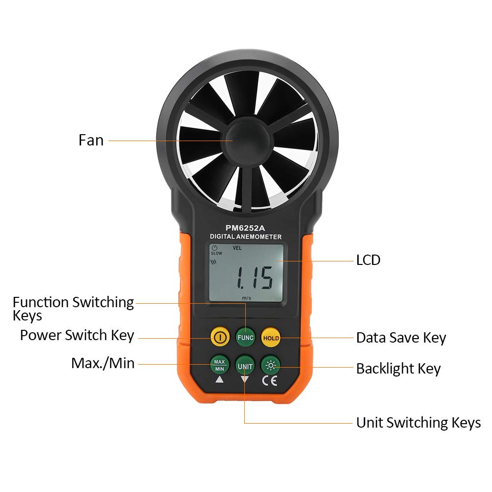 Anemometro Portatile Peakmeter PM6252A Digitale - immagine 5