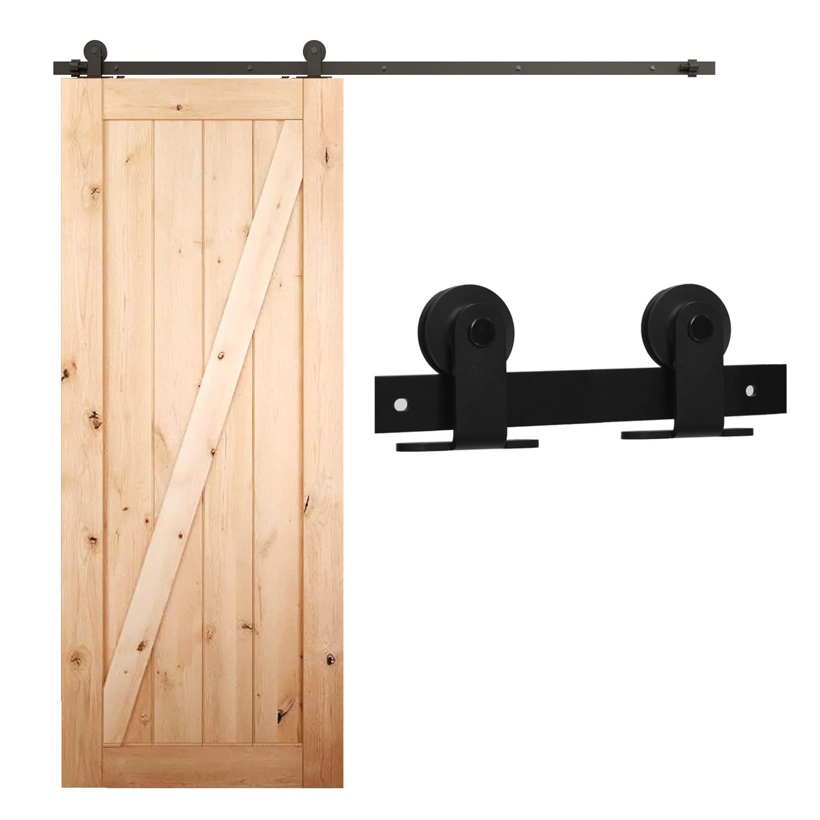 Binario per Porta Scorrevole 122cm Kit Nero