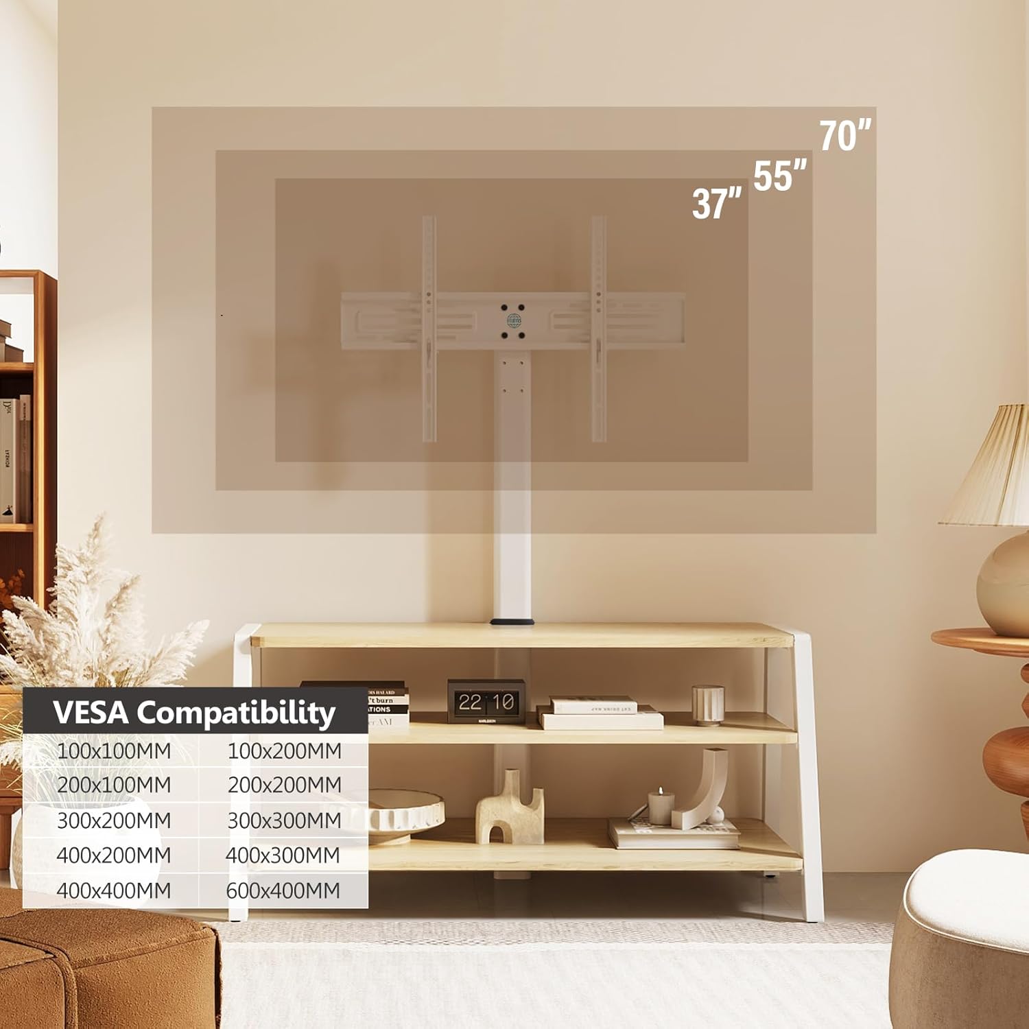 Fitueyes Mobile TV con Supporto Regolabile per TV 37-70" - immagine 4