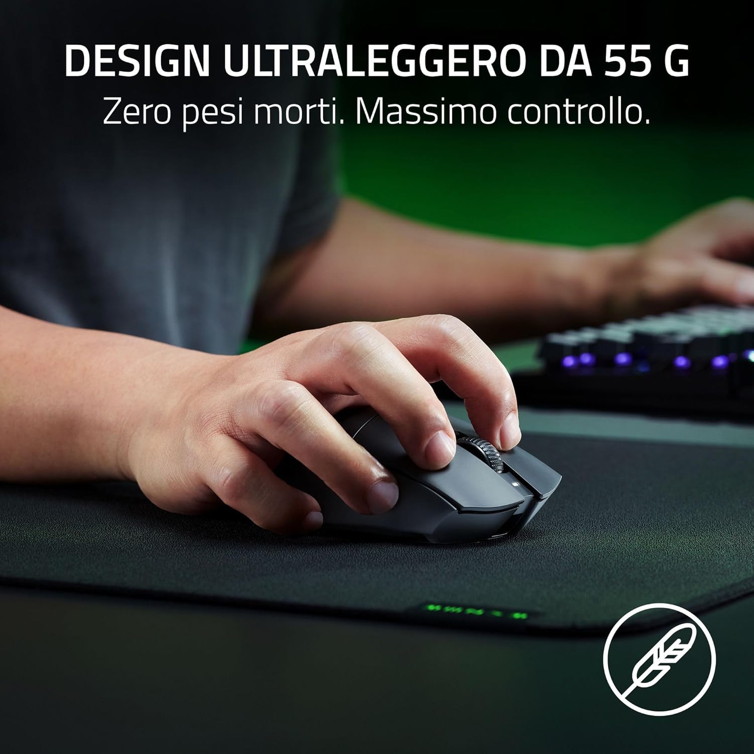 Razer DeathAdder V3 HyperSpeed - Mouse Gaming Wireless, Nero - immagine 2