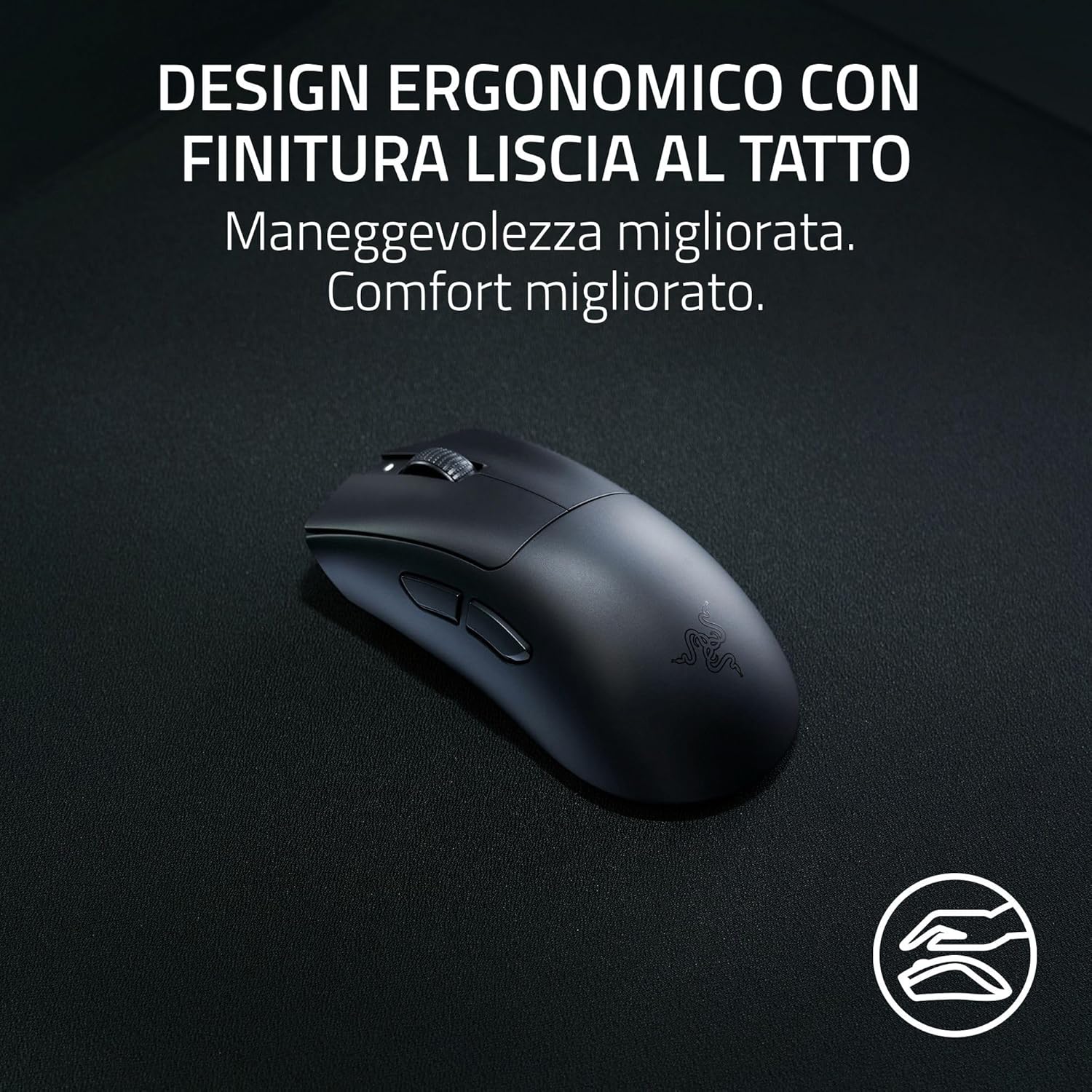 Razer DeathAdder V3 HyperSpeed - Mouse Gaming Wireless, Nero - immagine 3