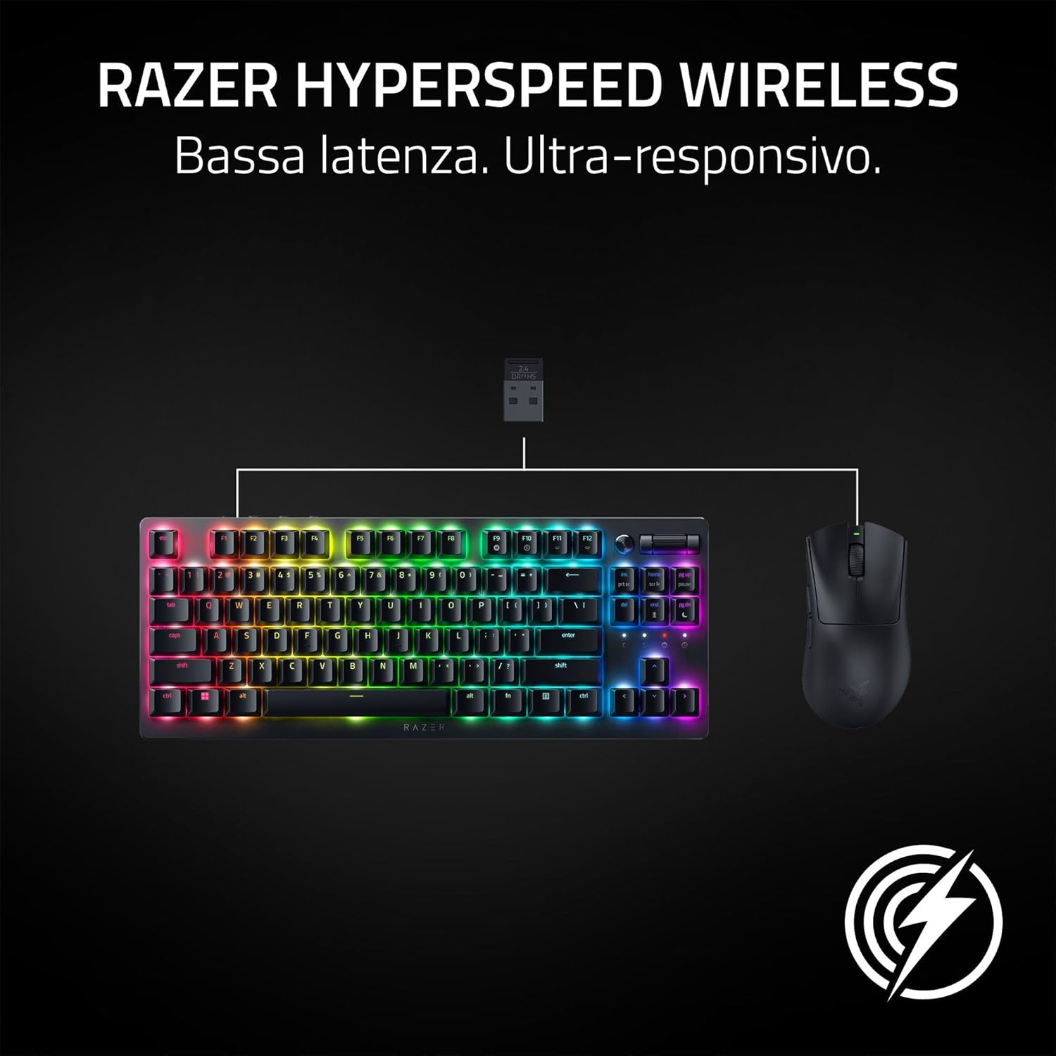 Razer DeathAdder V3 HyperSpeed - Mouse Gaming Wireless, Nero - immagine 5