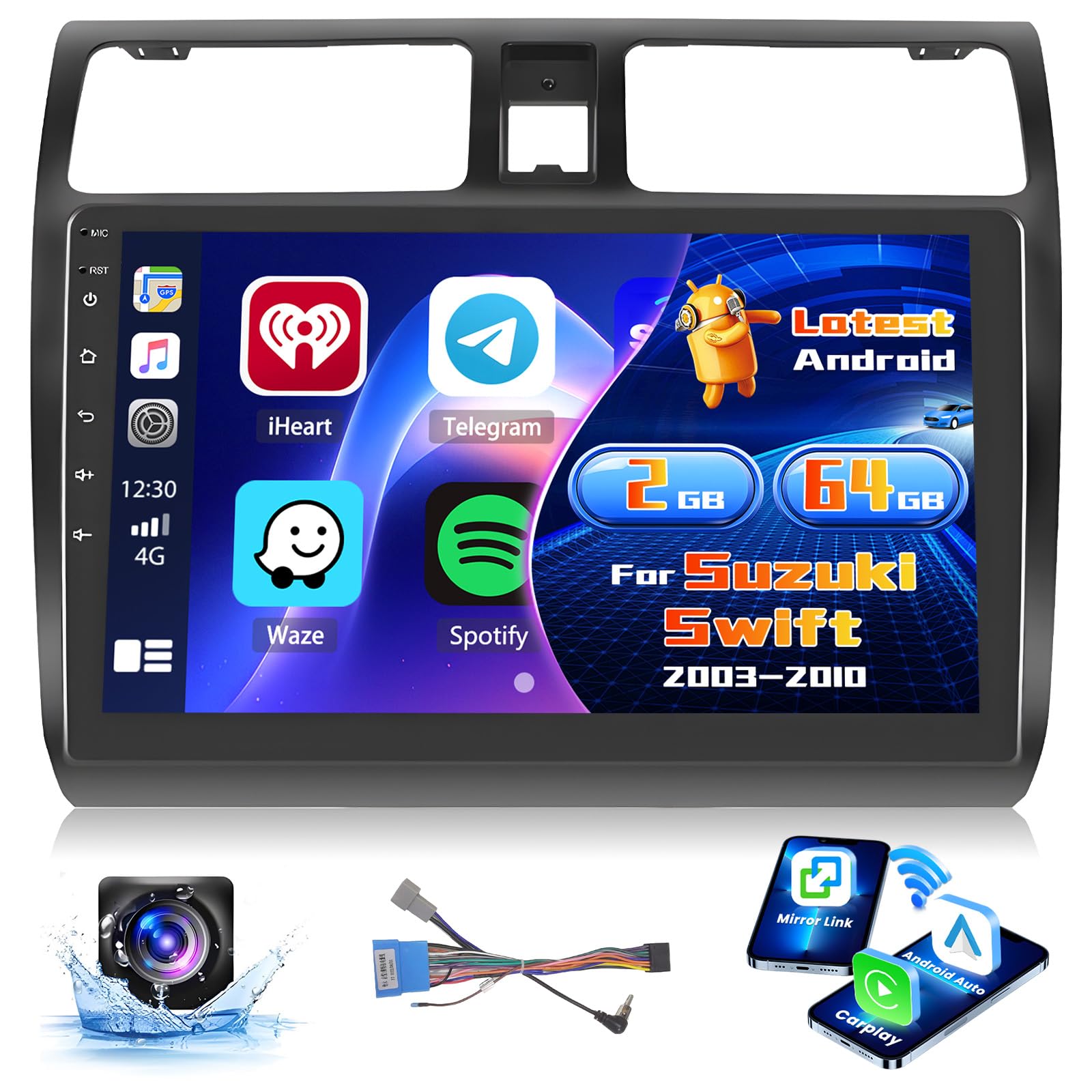Inefala Autoradio 10" per Suzuki Swift (2003-2010)