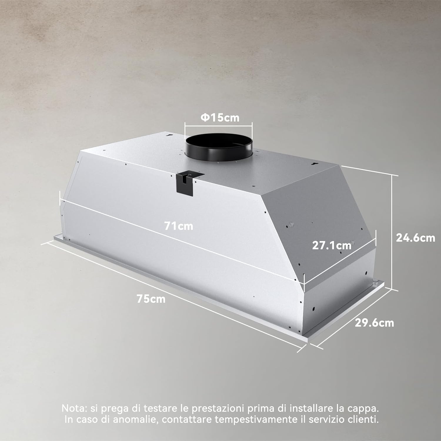 Hermitlux Cappa Aspirante Incasso 75cm - immagine 2