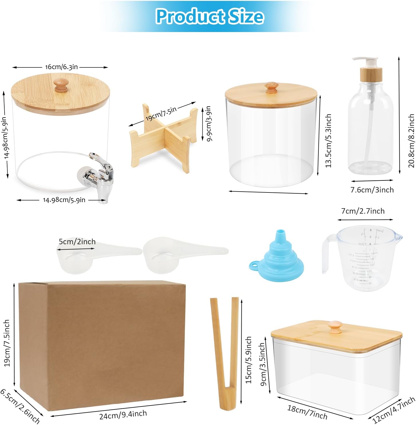 Set 4 Contenitori Detersivo Polvere con Rubinetto e Supporto - immagine 5