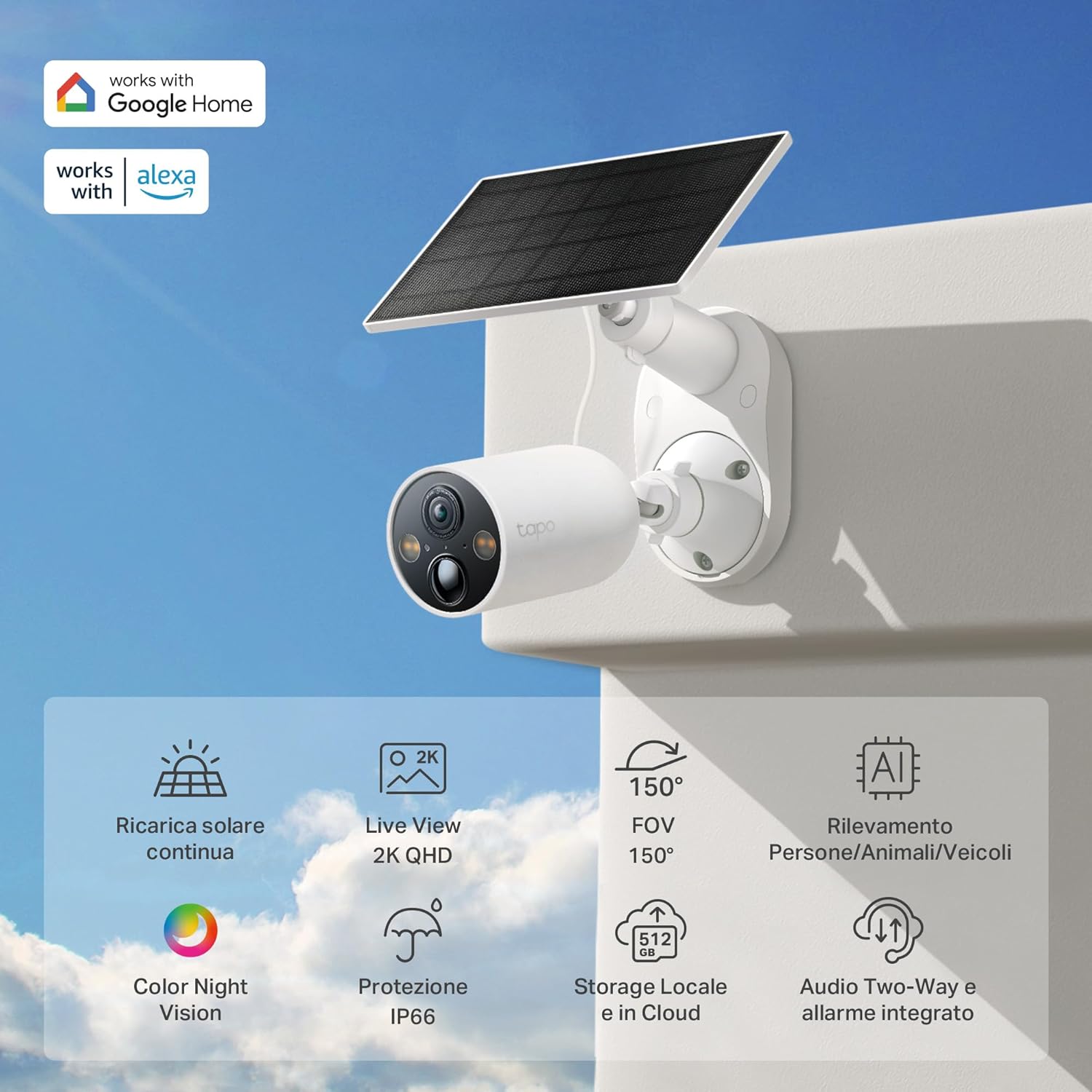 Tapo C425 KIT Telecamera WiFi Esterno Solare 2K 4MP - immagine 10