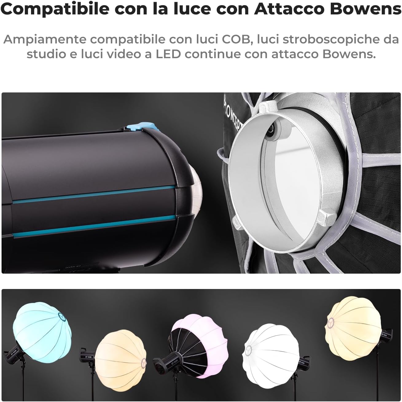 K&f Concept Lantern Softbox 65cm/26'' Bowens Mount - immagine 5