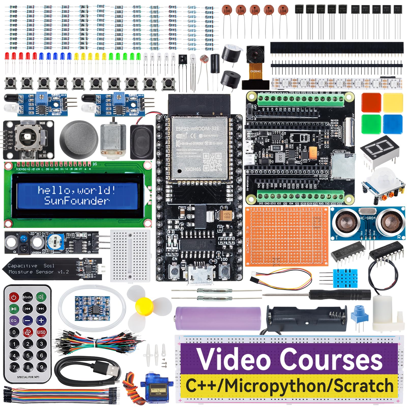 Sunfounder ESP32 Ultimate Starter Kit con Scheda Estensione