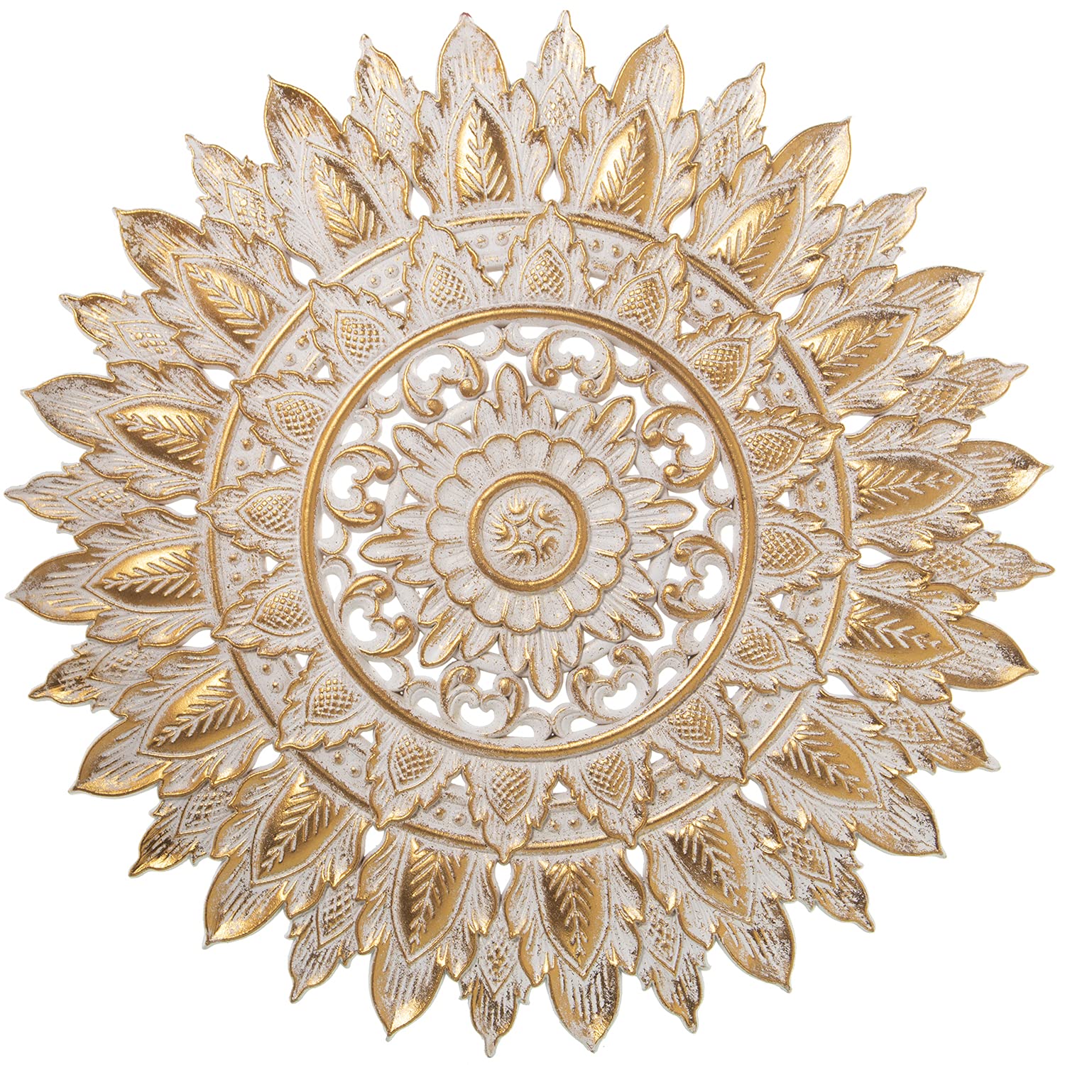 RETABLO MADERA CALADO DORADO/BLANCO °70X1,8CM, MADERA: DM