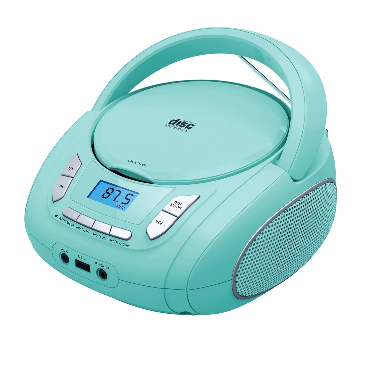 Lettore CD Radio Compatto con Bluetooth e FM, Verde