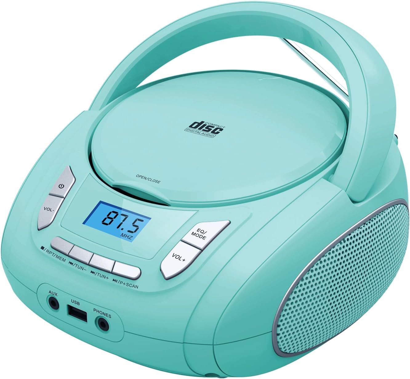 Lettore CD Radio Compatto con Bluetooth e FM, Verde - immagine 1