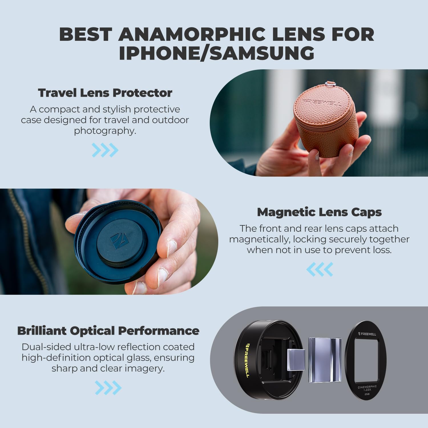 Freewell 1.55x Blue Anamorphic Lens per iPhone e Samsung - immagine 5