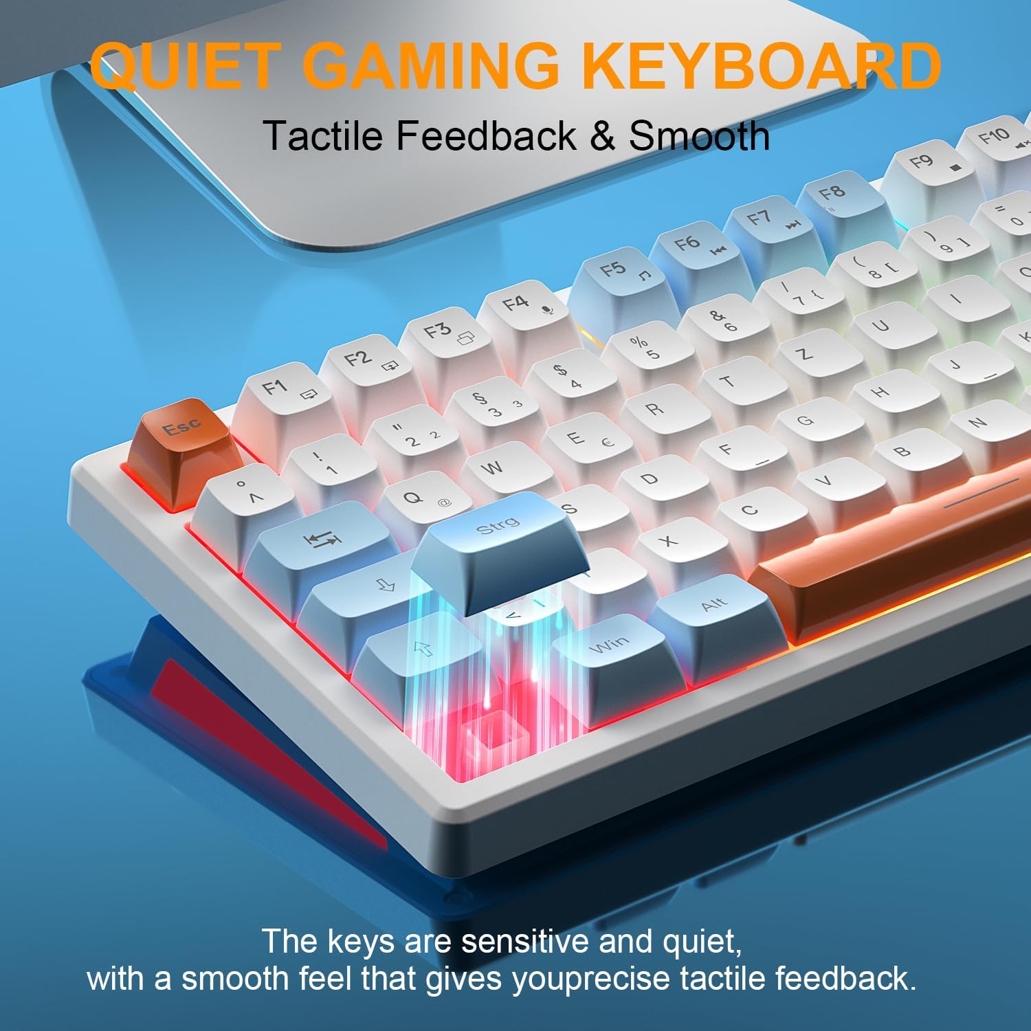 Tastiera e Mouse Gaming Wireless 75% TKL, QWERTZ DE - immagine 6