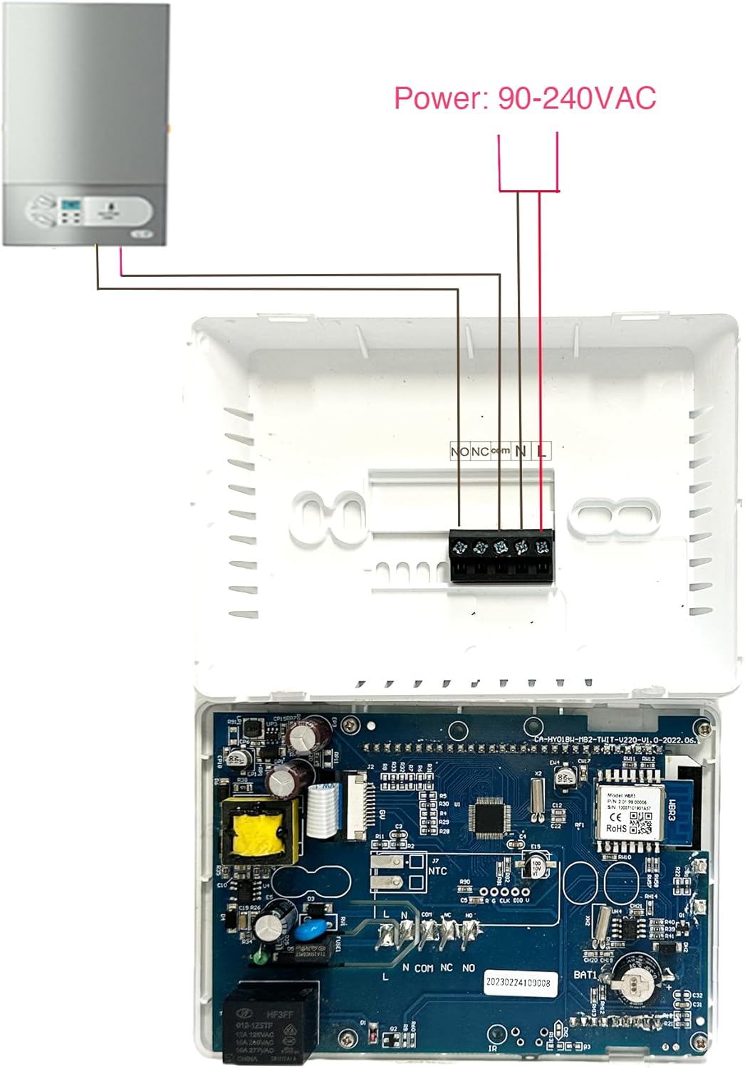 Termostato WiFi per Caldaia a Gas con Schermo LCD - immagine 3
