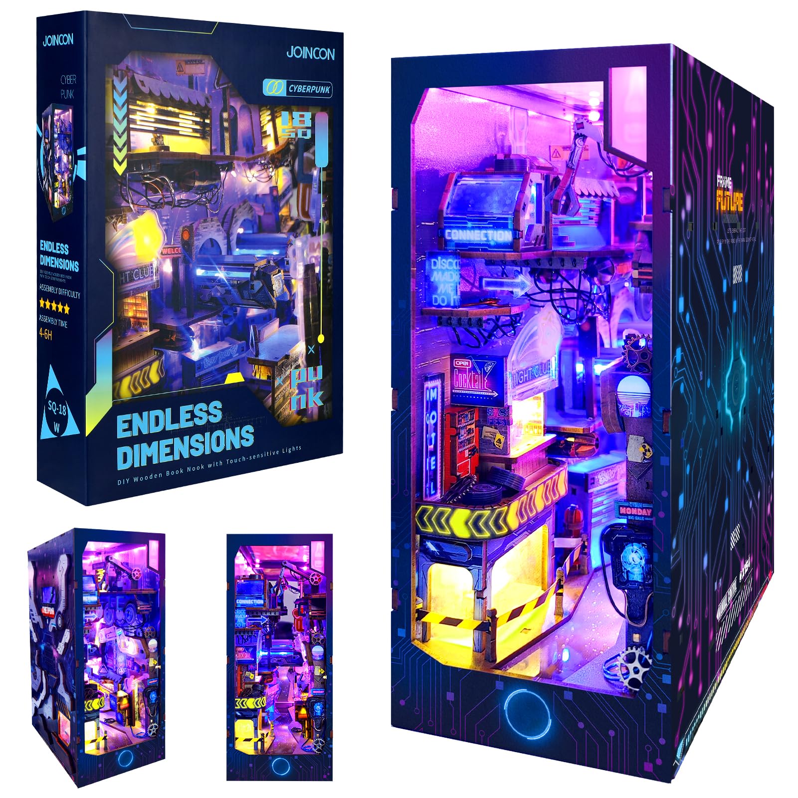 Book Nook DIY Kit Miniatura Puzzle Legno 3D con Sensore LED