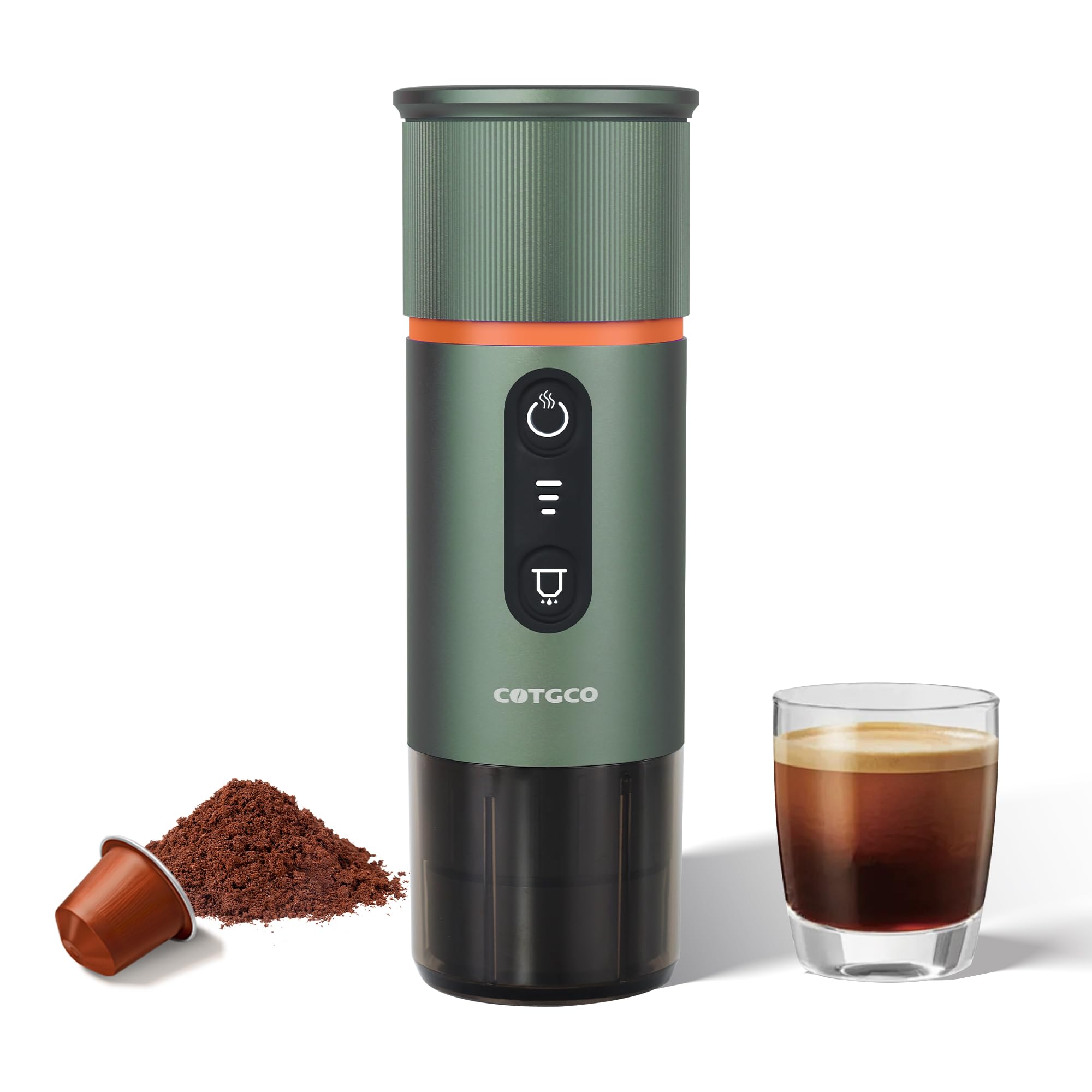Cotgco Macchina Caffè Espresso Portatile a Batteria, Verde