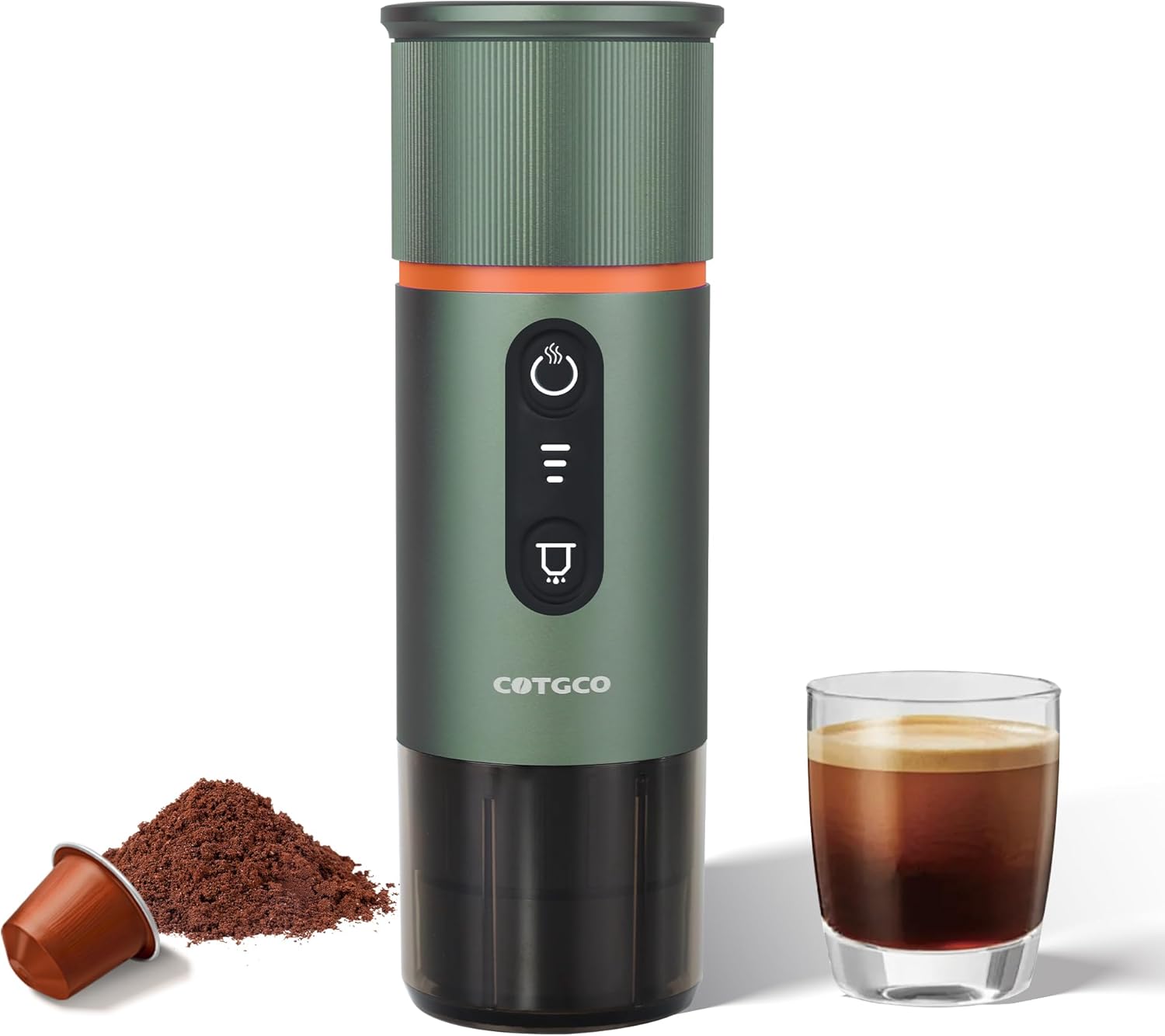 Cotgco Macchina Caffè Espresso Portatile a Batteria, Verde - immagine 1