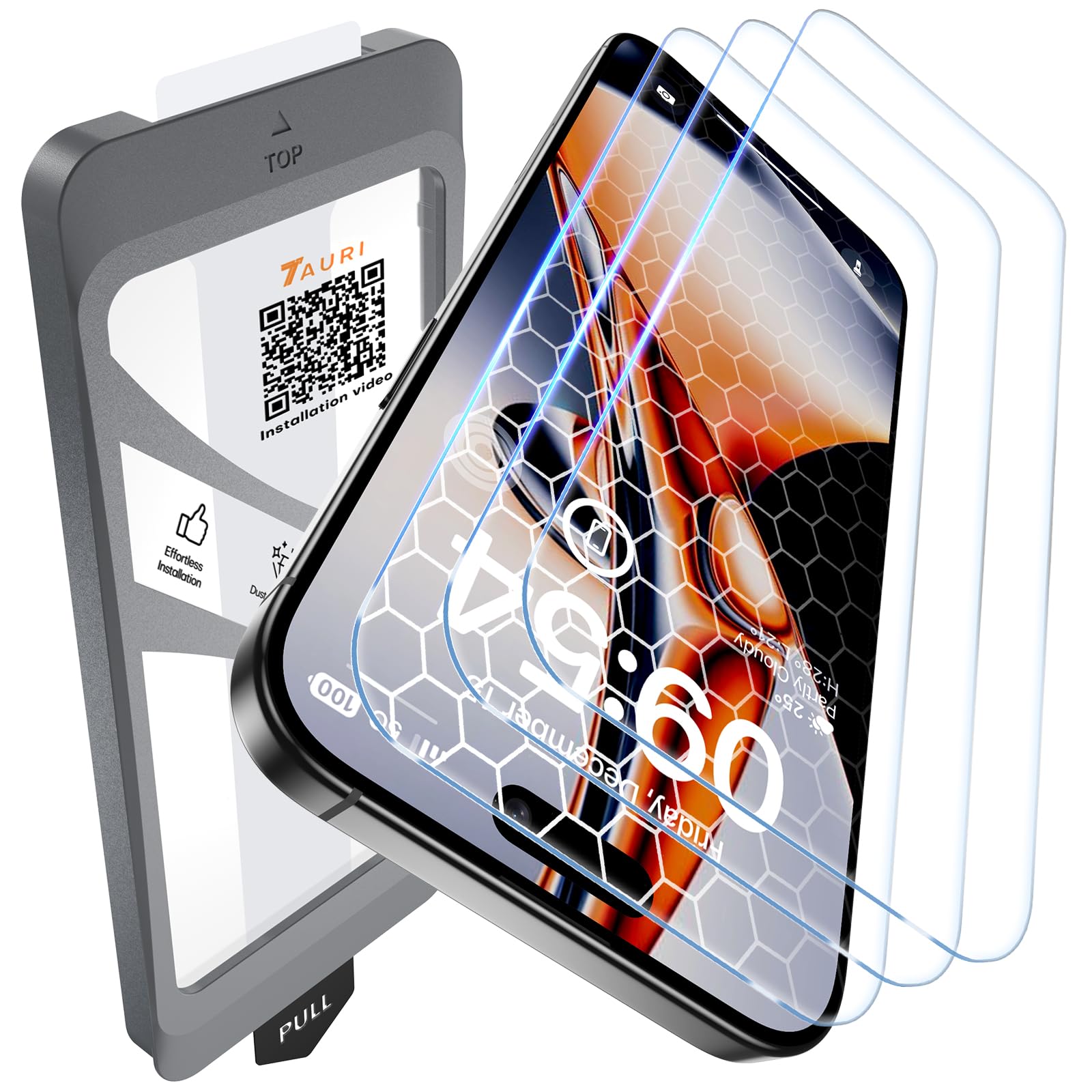 Tauri Pellicola Vetro Temperato per iPhone 15 Pro 6,1"