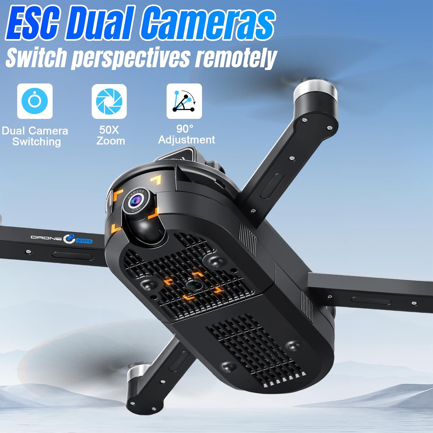 Drone con Telecamera 1080P e Schermo LCD 4.5" - immagine 2