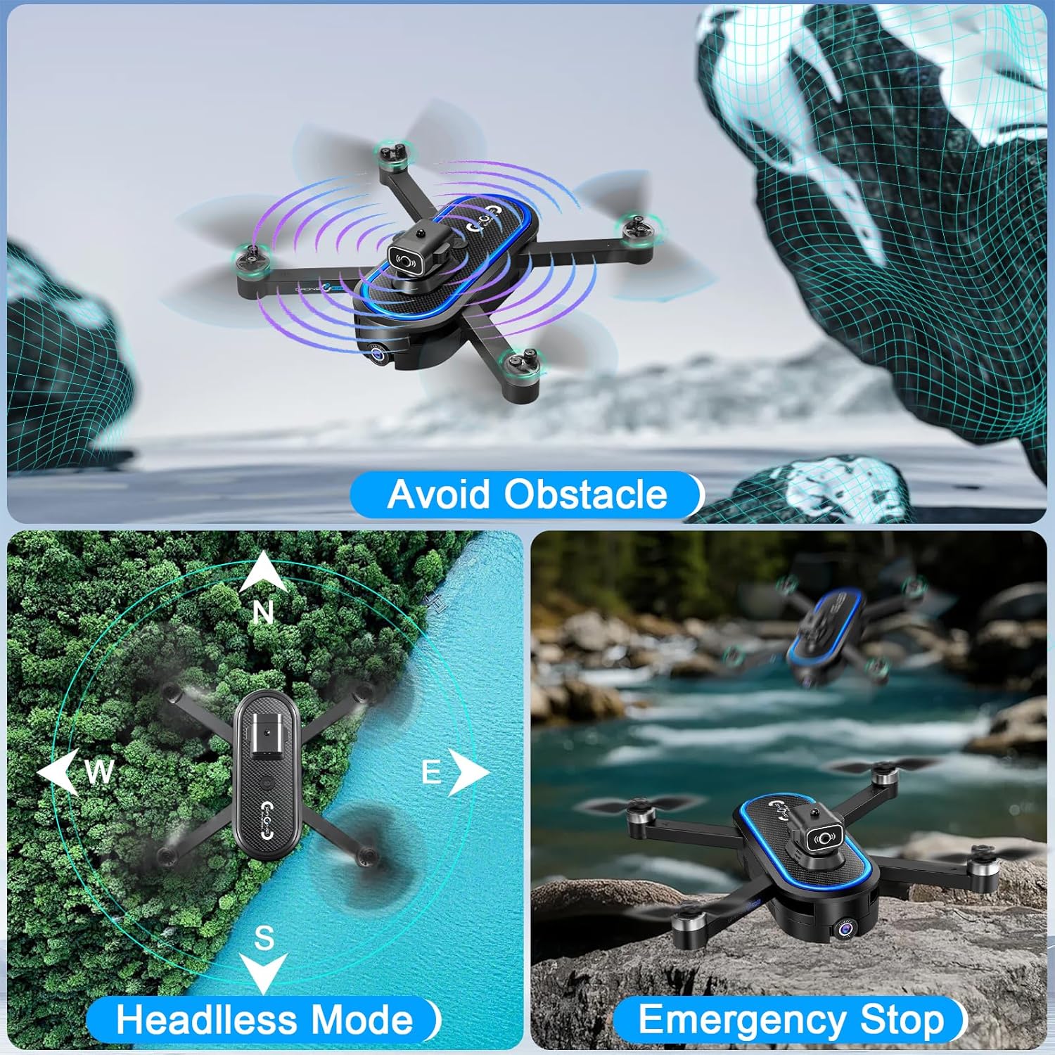 Drone con Telecamera 1080P e Schermo LCD 4.5" - immagine 8