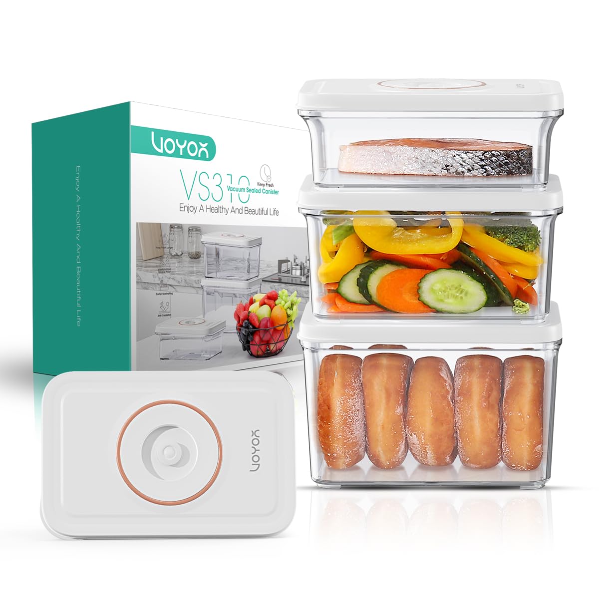 Voyor Contenitori Sottovuoto per Alimenti VS310