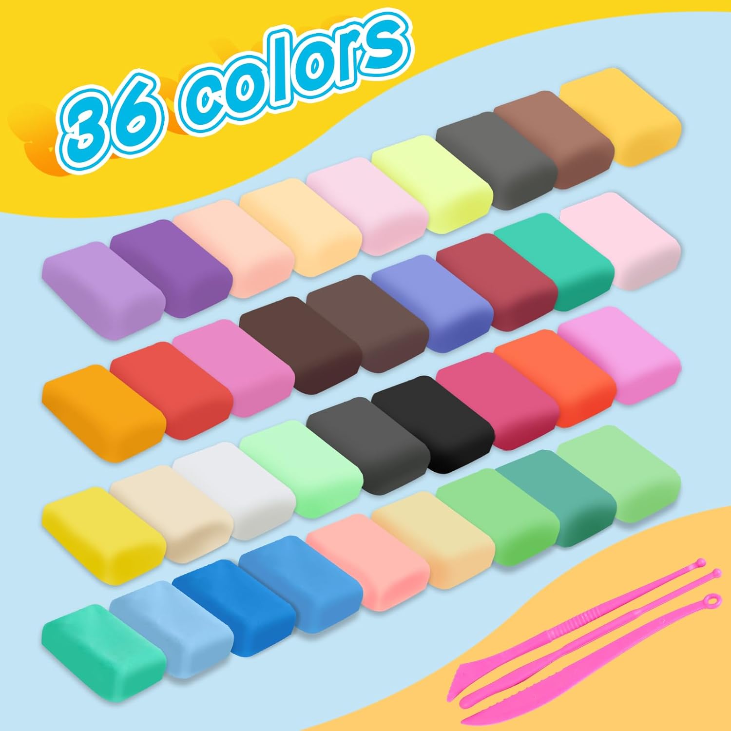 36 Colori Plastilina per Bambini Air Dry Clay - immagine 2