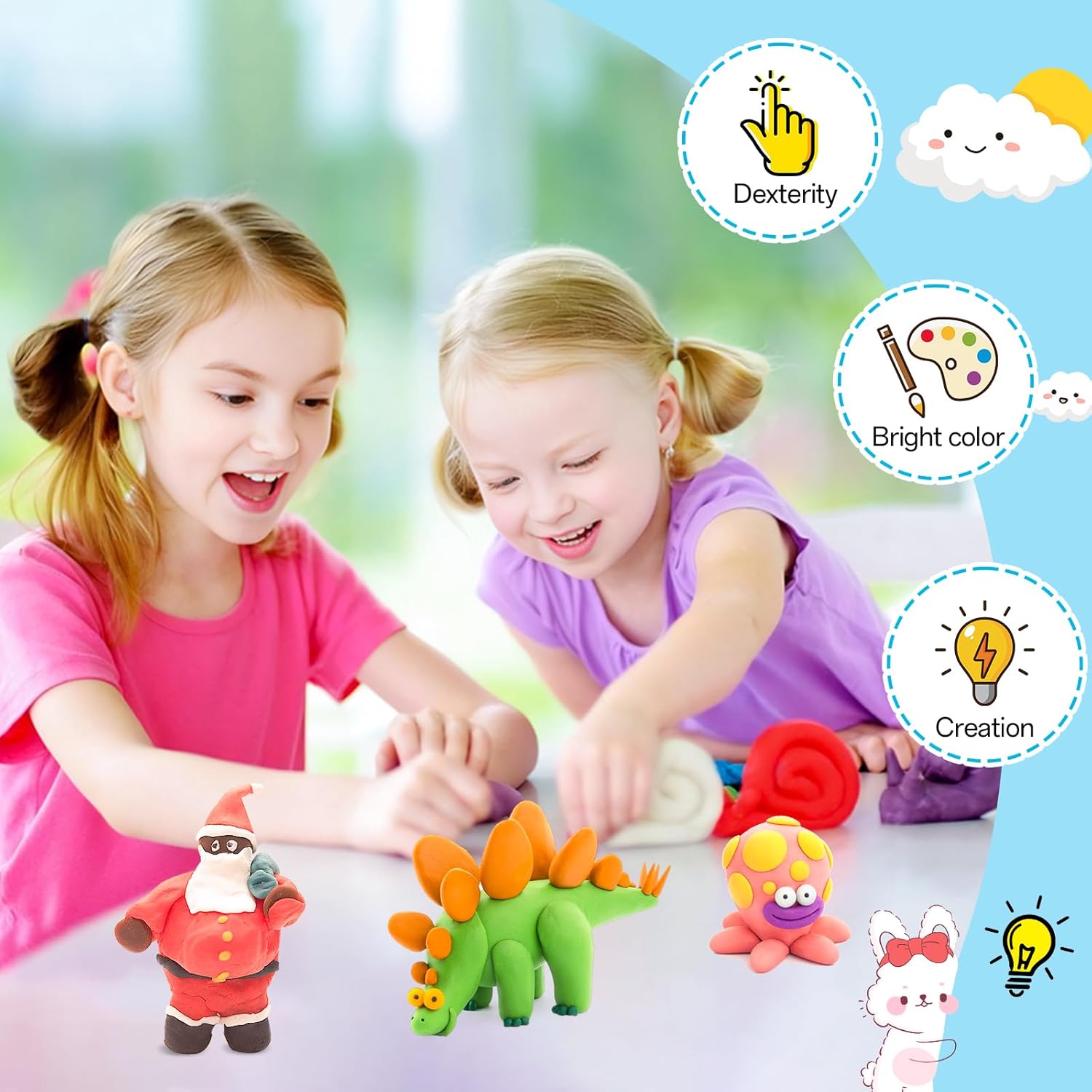 36 Colori Plastilina per Bambini Air Dry Clay - immagine 4