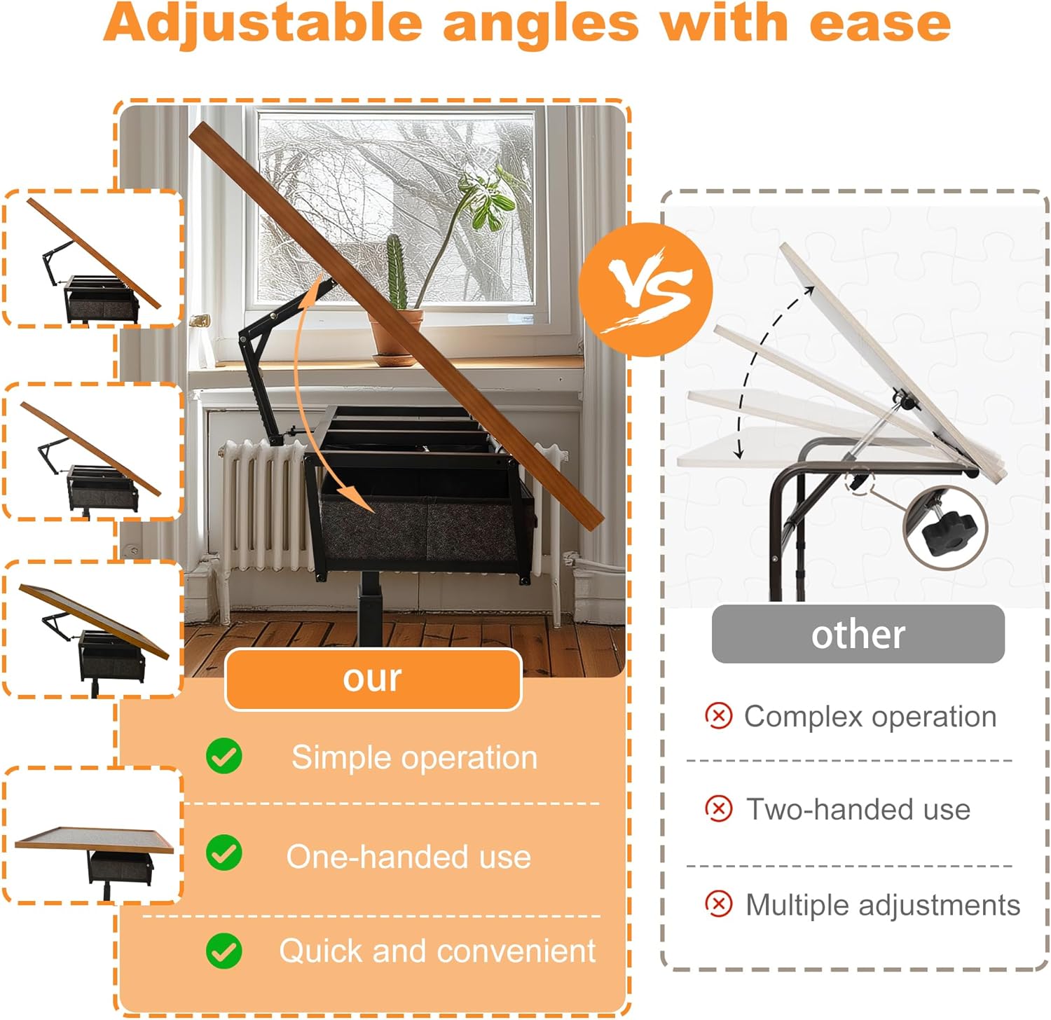 Fativo Tavolo da Puzzle con Cassetti e Ruote - immagine 4