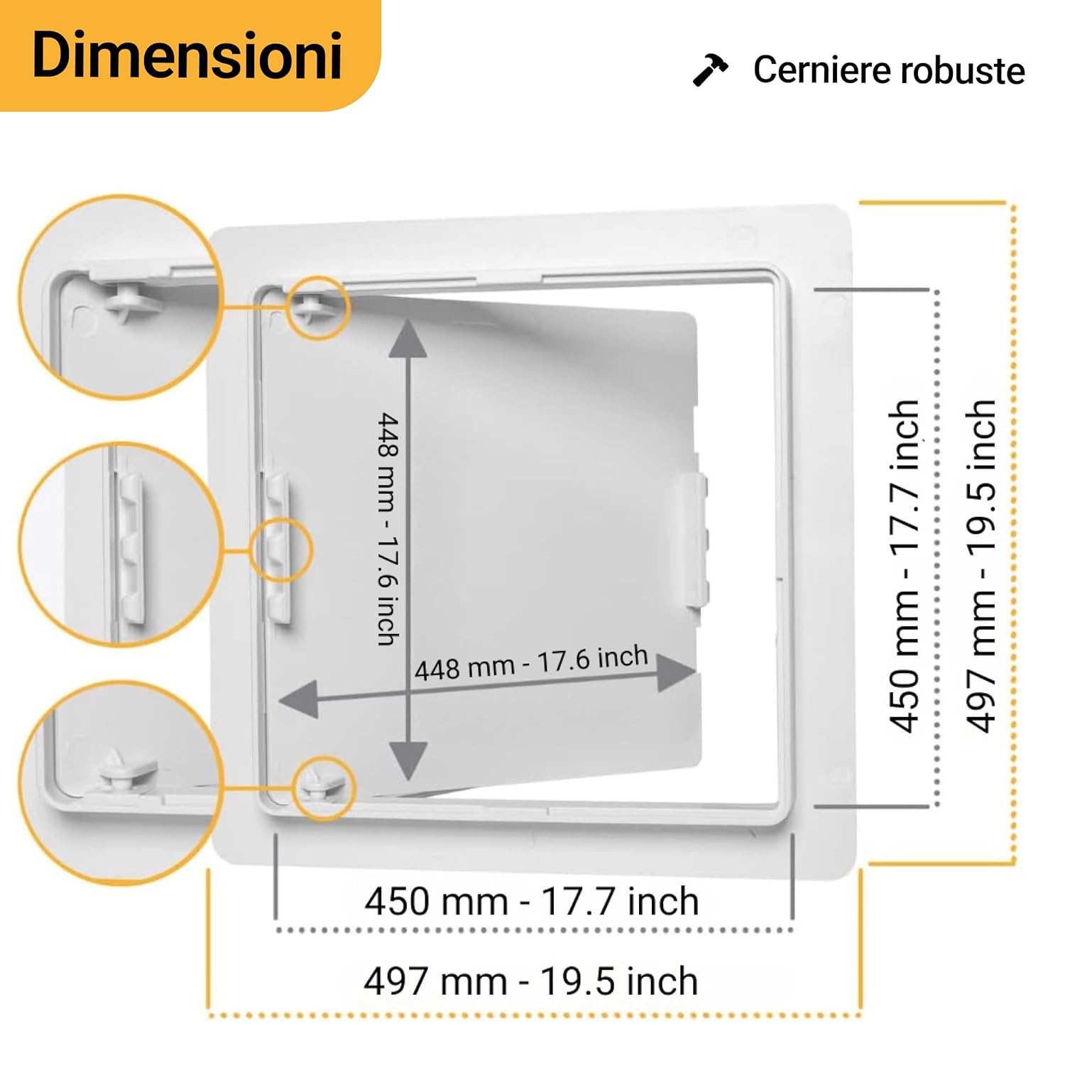 Proxinova Sportello Ispezione 450x450 mm (Set da 2) - immagine 2