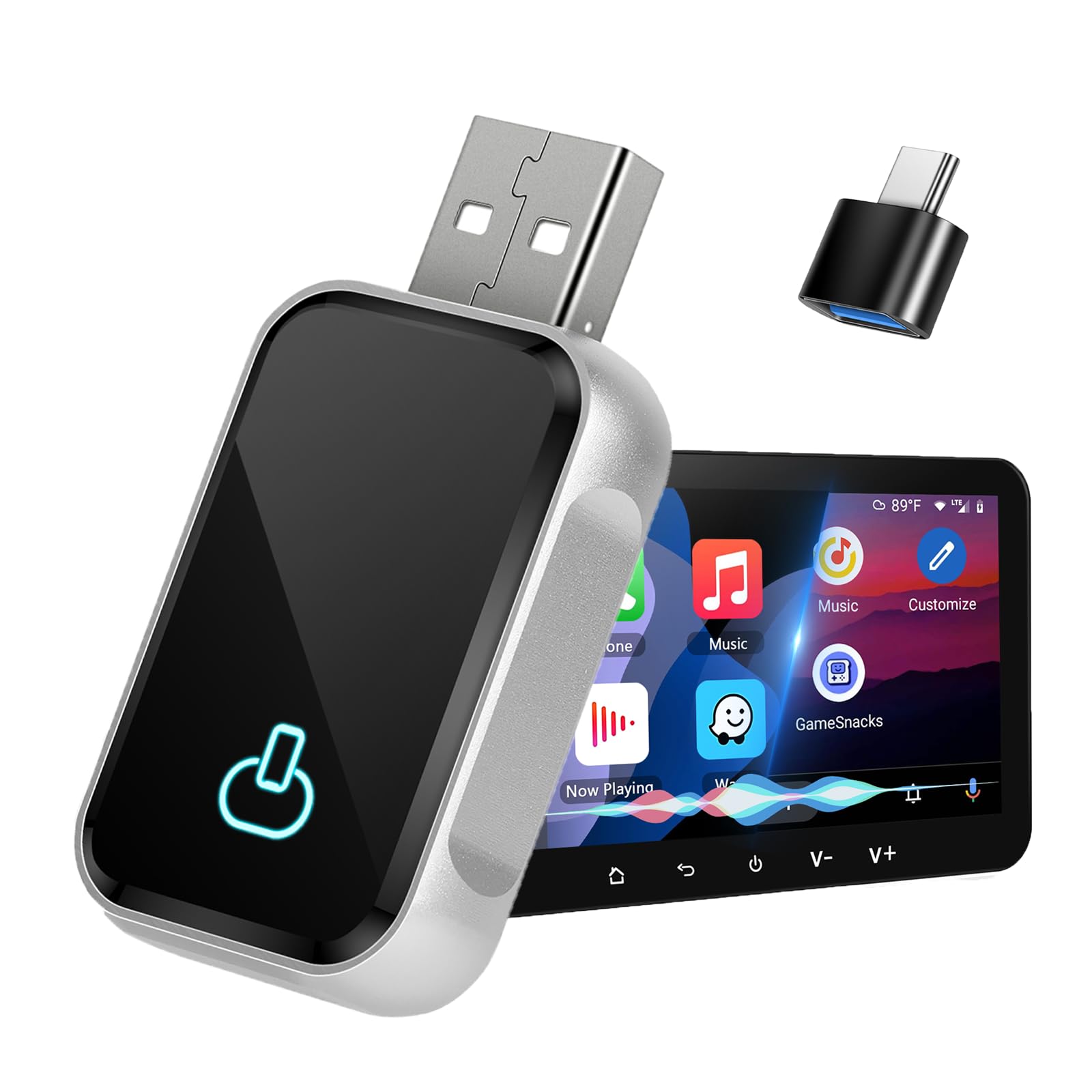 Adattatore Carplay/Android Auto Senza Fili 2-in-1