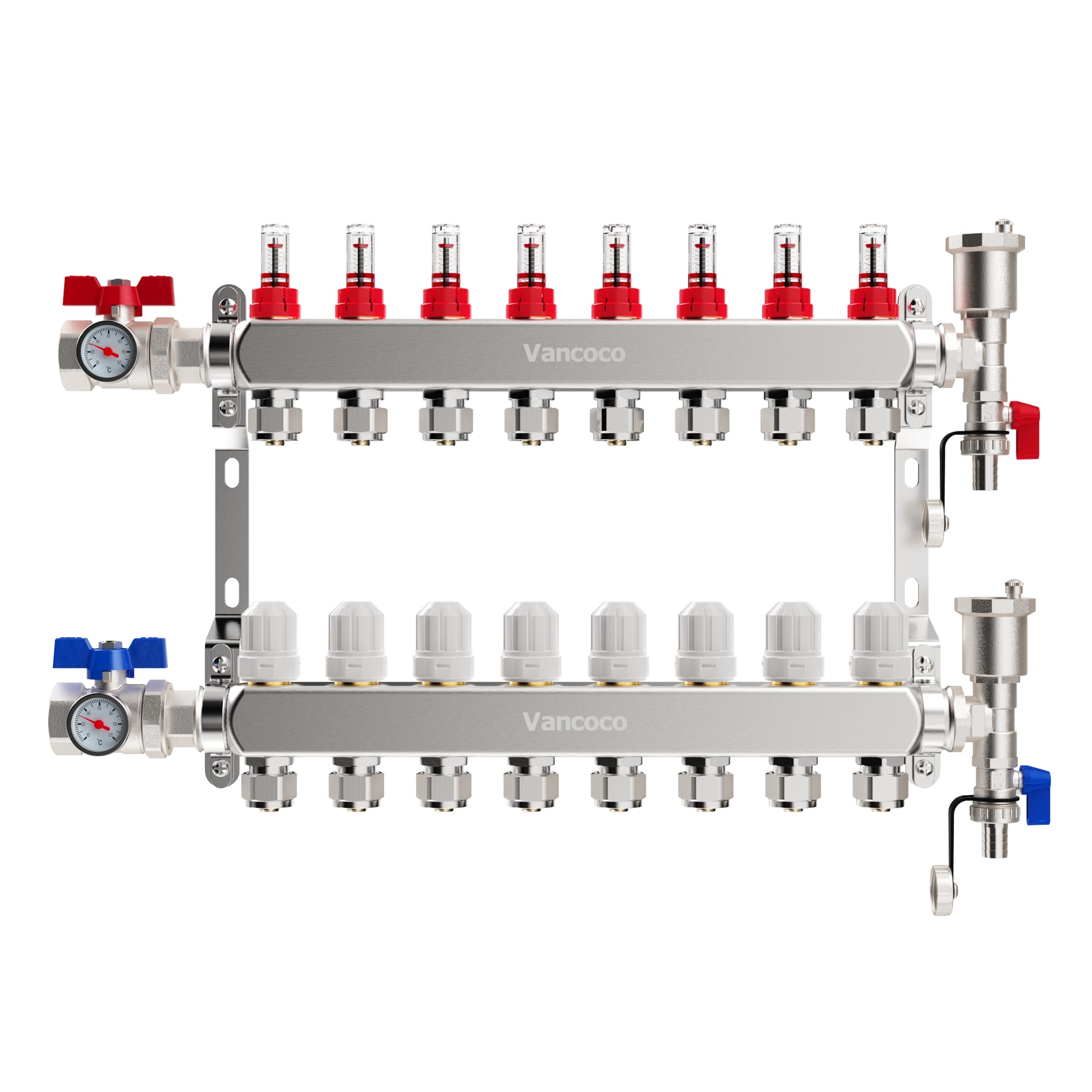 VANCOCO Distributore Riscaldamento a Pavimento 8 Circuiti