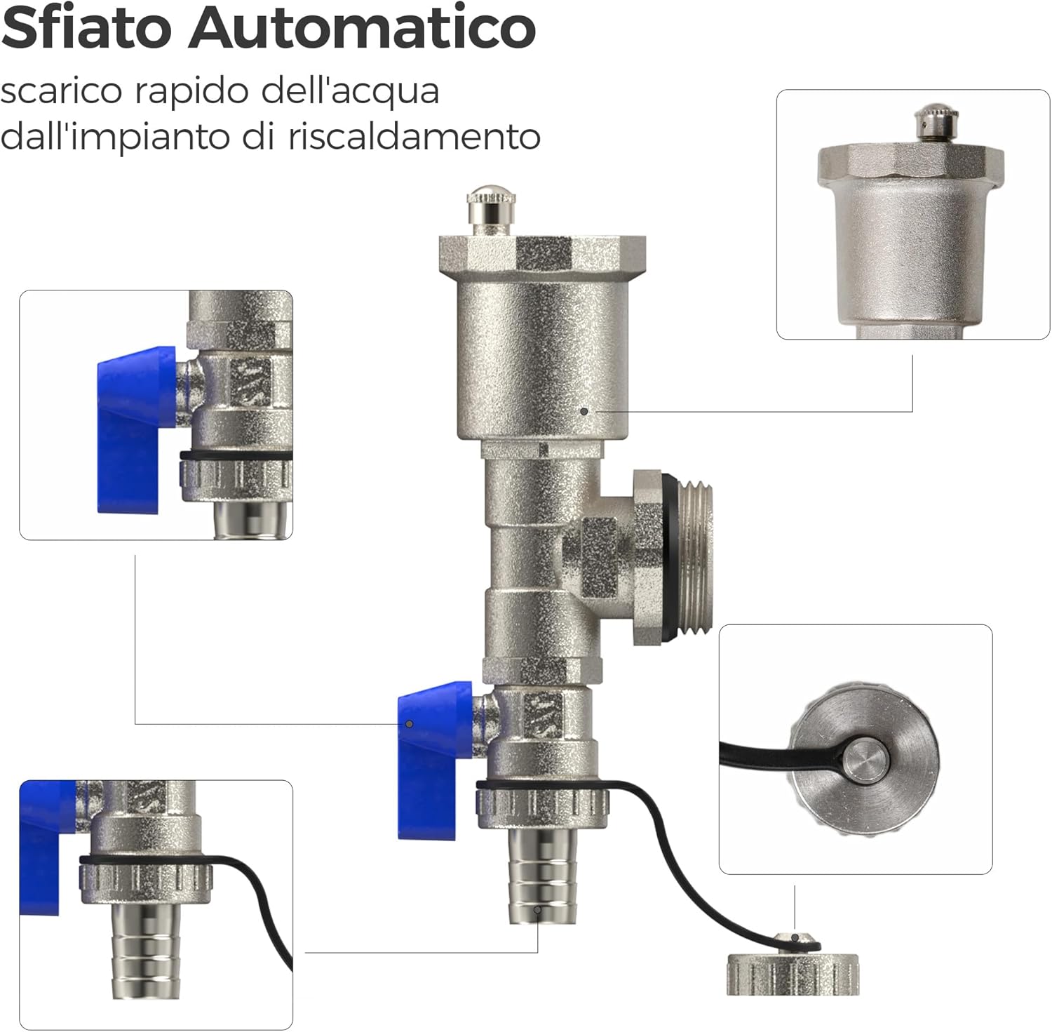 VANCOCO Distributore Riscaldamento a Pavimento 8 Circuiti - immagine 5