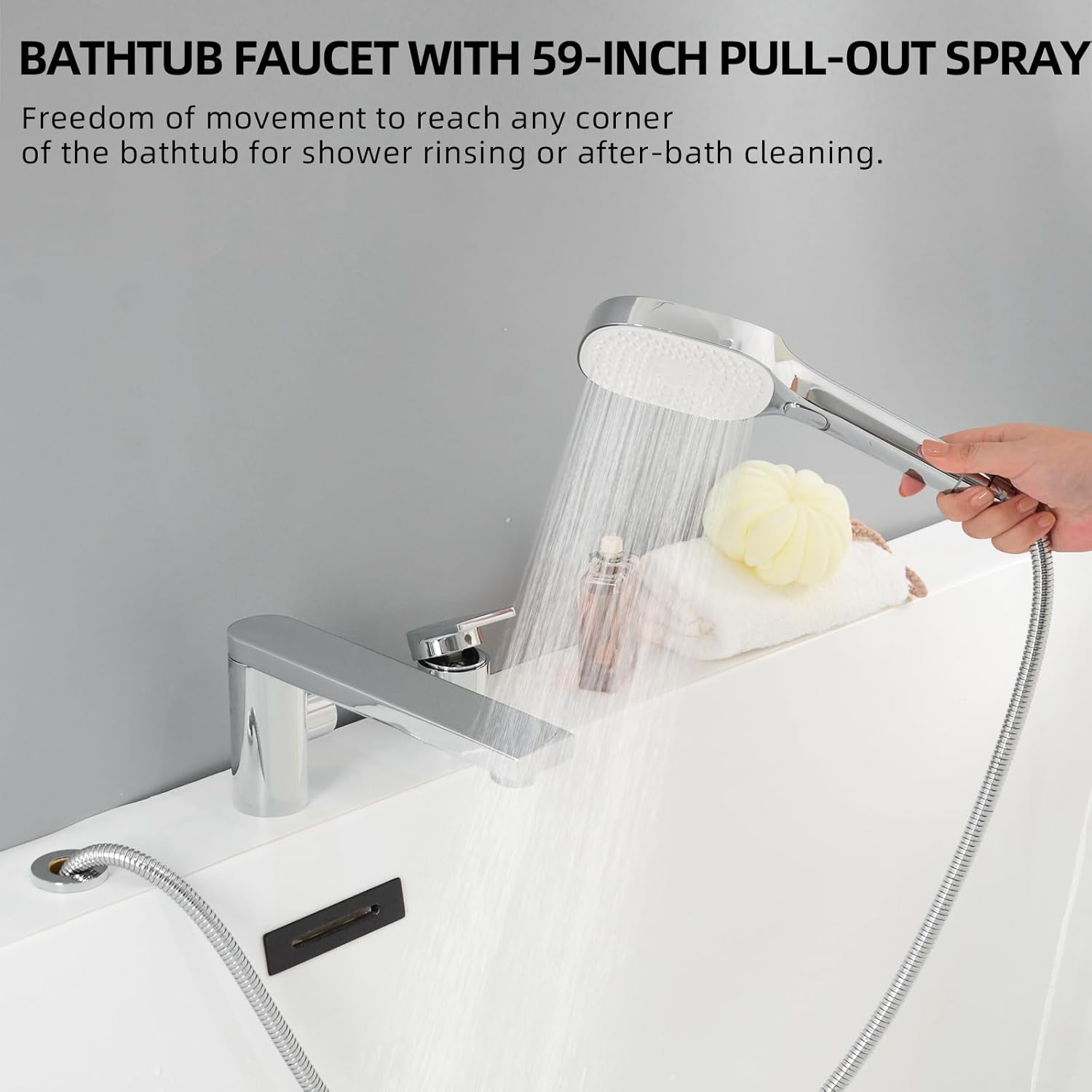 Phasat Rubinetto Vasca da Bagno 3 Fori con Doccetta - immagine 7