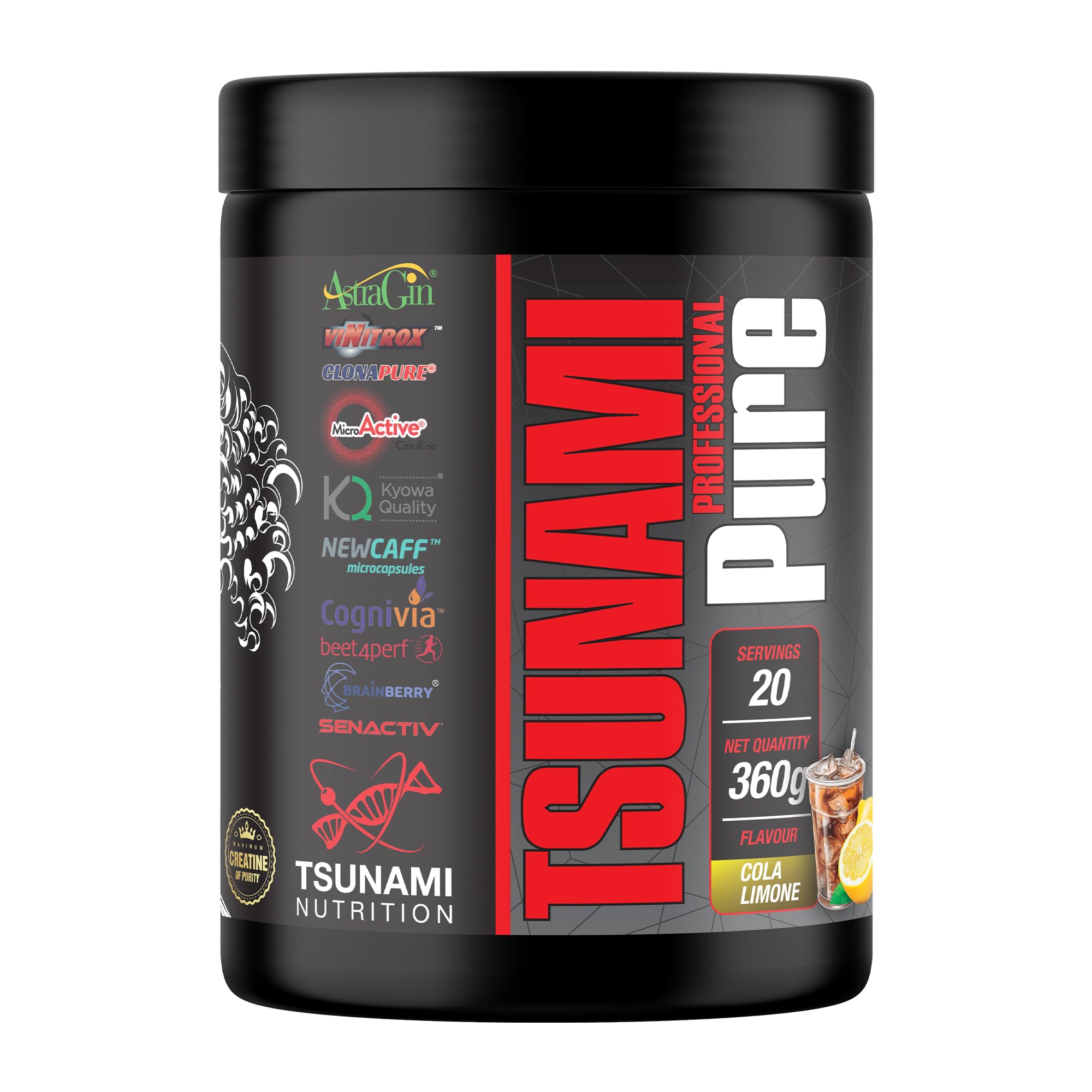 Pure Professional Pre-Workout Vegano 360g, Coca & Lime